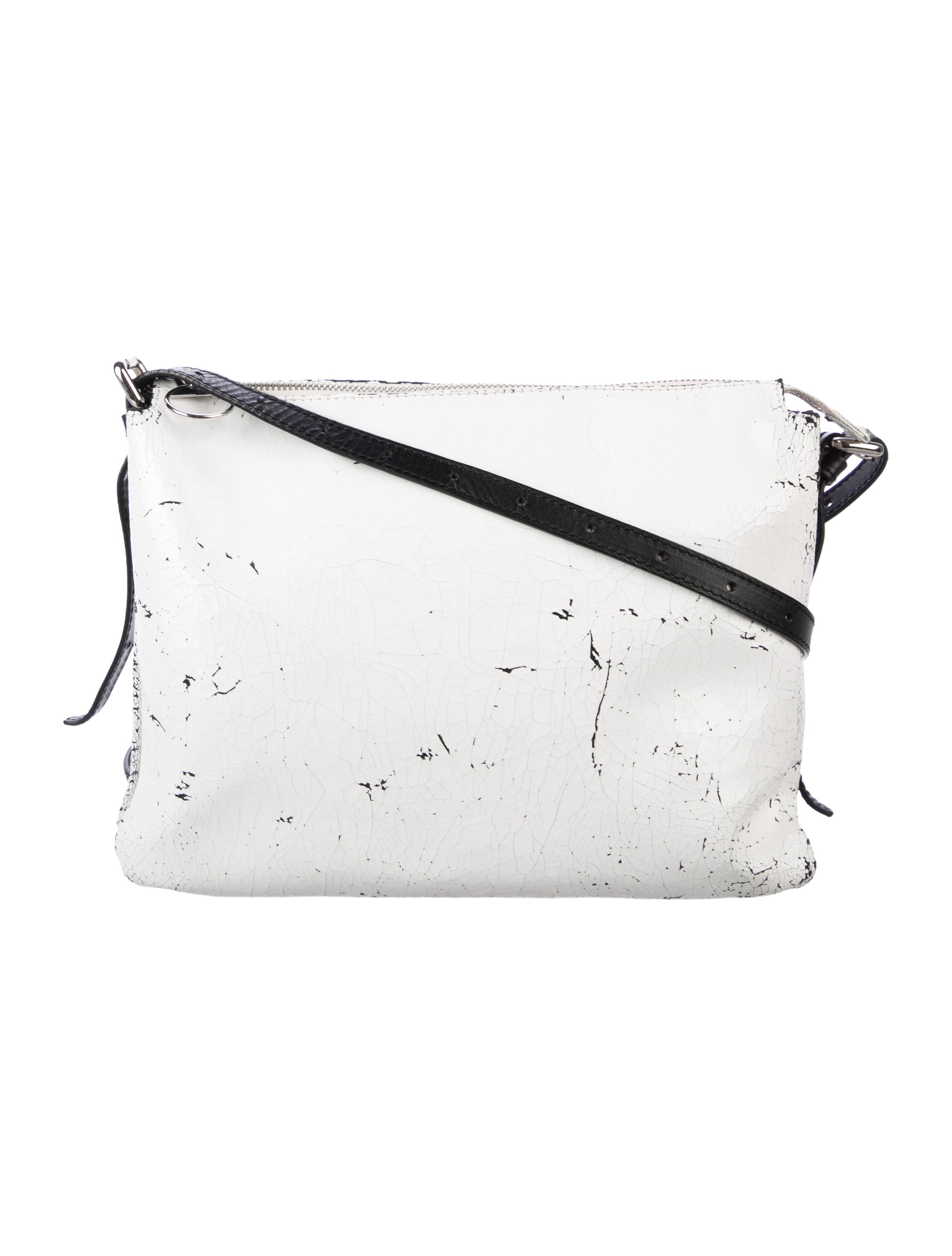MM6 Maison Margiela Cracked Leather Crossbody Bag - White