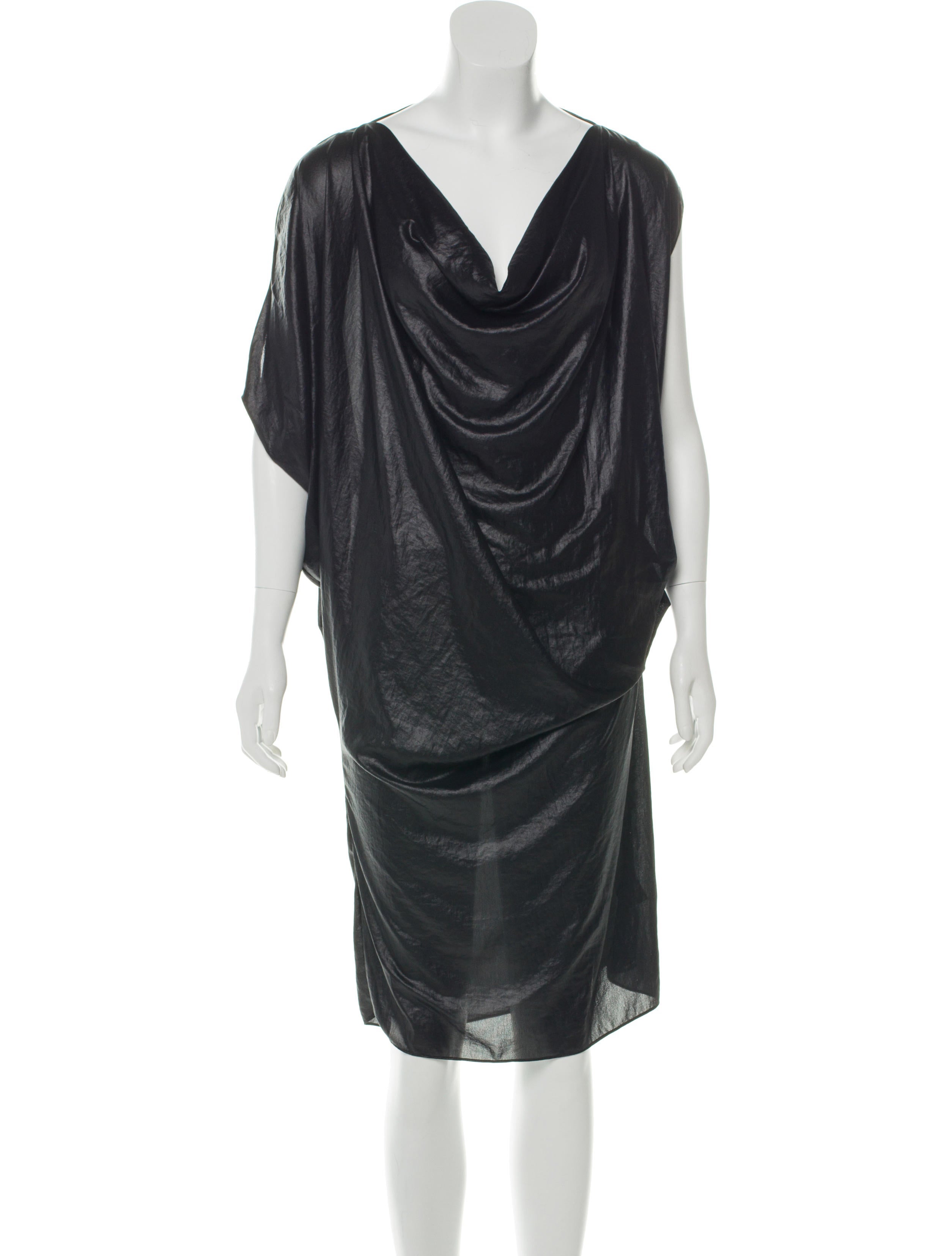 ＭＭ6 Silver mirrored one-shoulder dress MM6 Maison Margiela Metallic Asymmetric Disco Dress - Silver