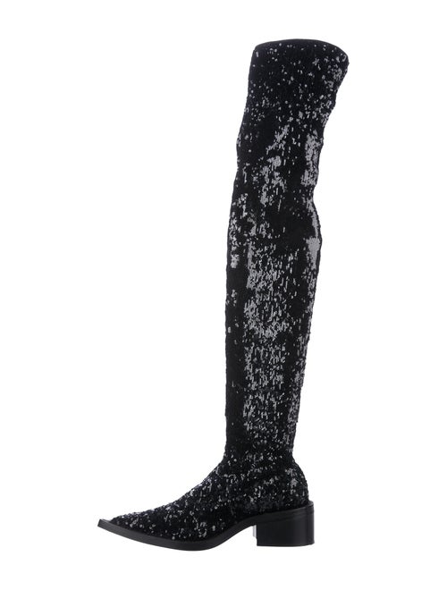 MM6 Maison Margiela Pointed-Toes Sock Boots Black