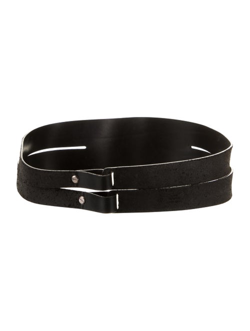 MM6 Maison Margiela Leather Wrap Belt Black