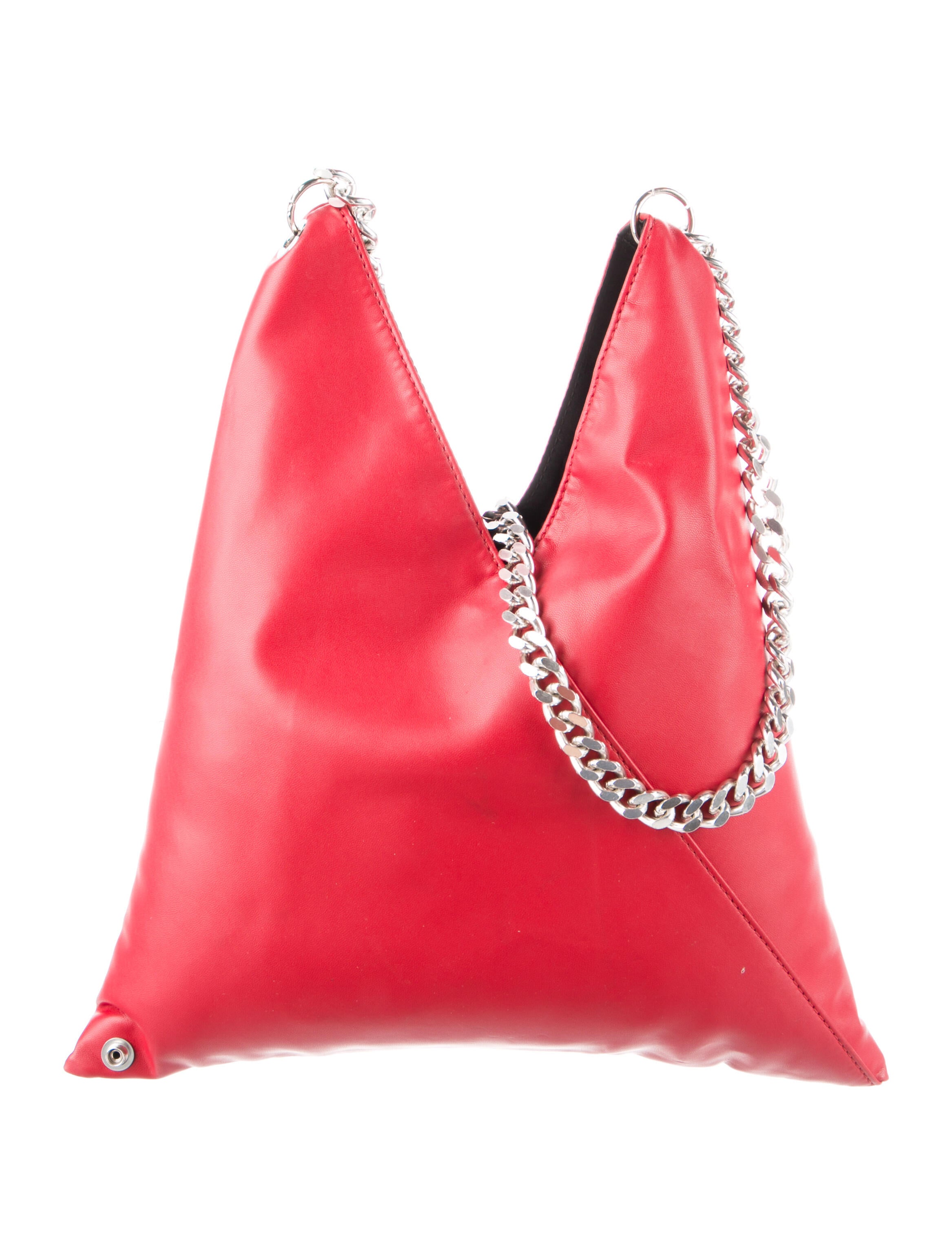 MM6 Maison Margiela Chain-Link Triangle Crossbody Bag - Red