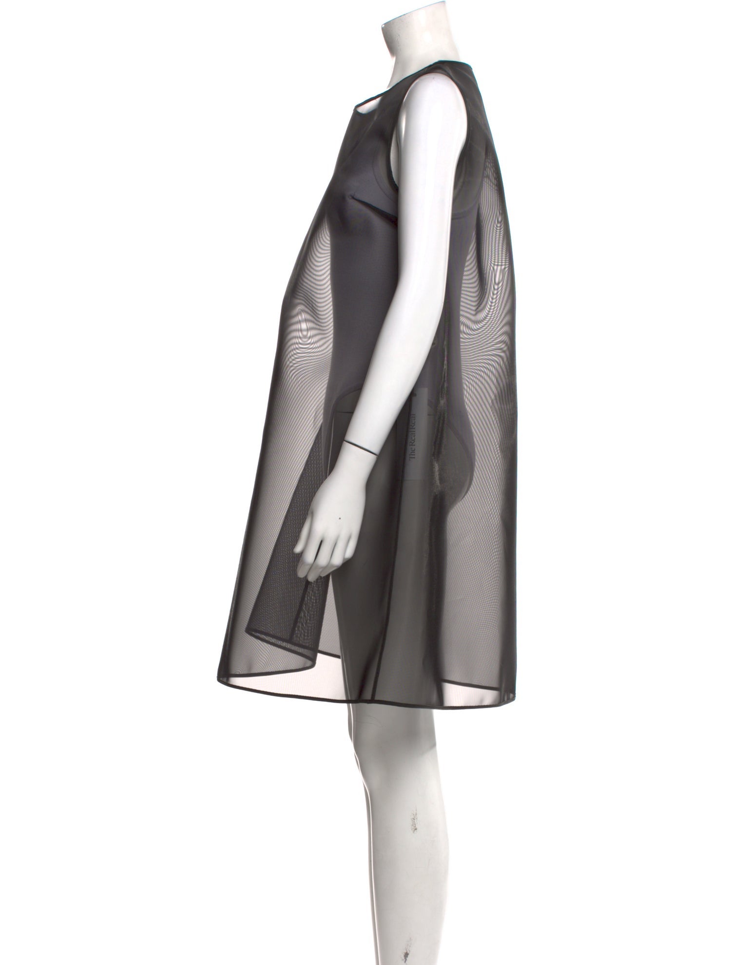 mm6 maison margiela mesh dress MM6 Maison Margiela Ribbed Virgin Wool Midi Dress With Polyamide Mesh  Overlay () IFCHIC.COM