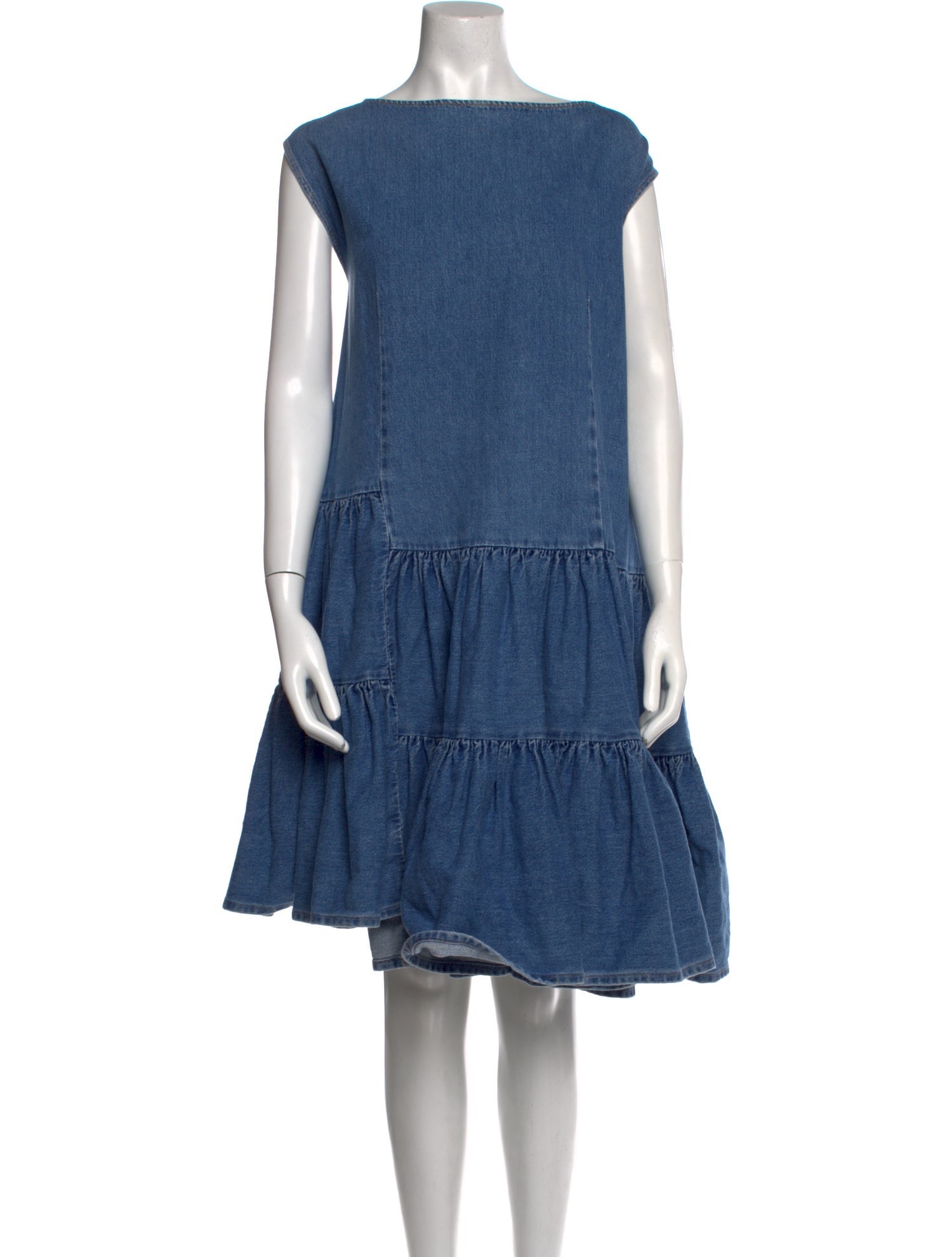 MM6 Maison Margiela Bateau Neckline Knee-Length Dress - Blue Dresses, Clothing - WMM42357 | The RealReal MM6 Maison Margiela Bateau Neckline Knee-Length Dress - Blue Dresses, Clothing - WMM42357 | The RealReal