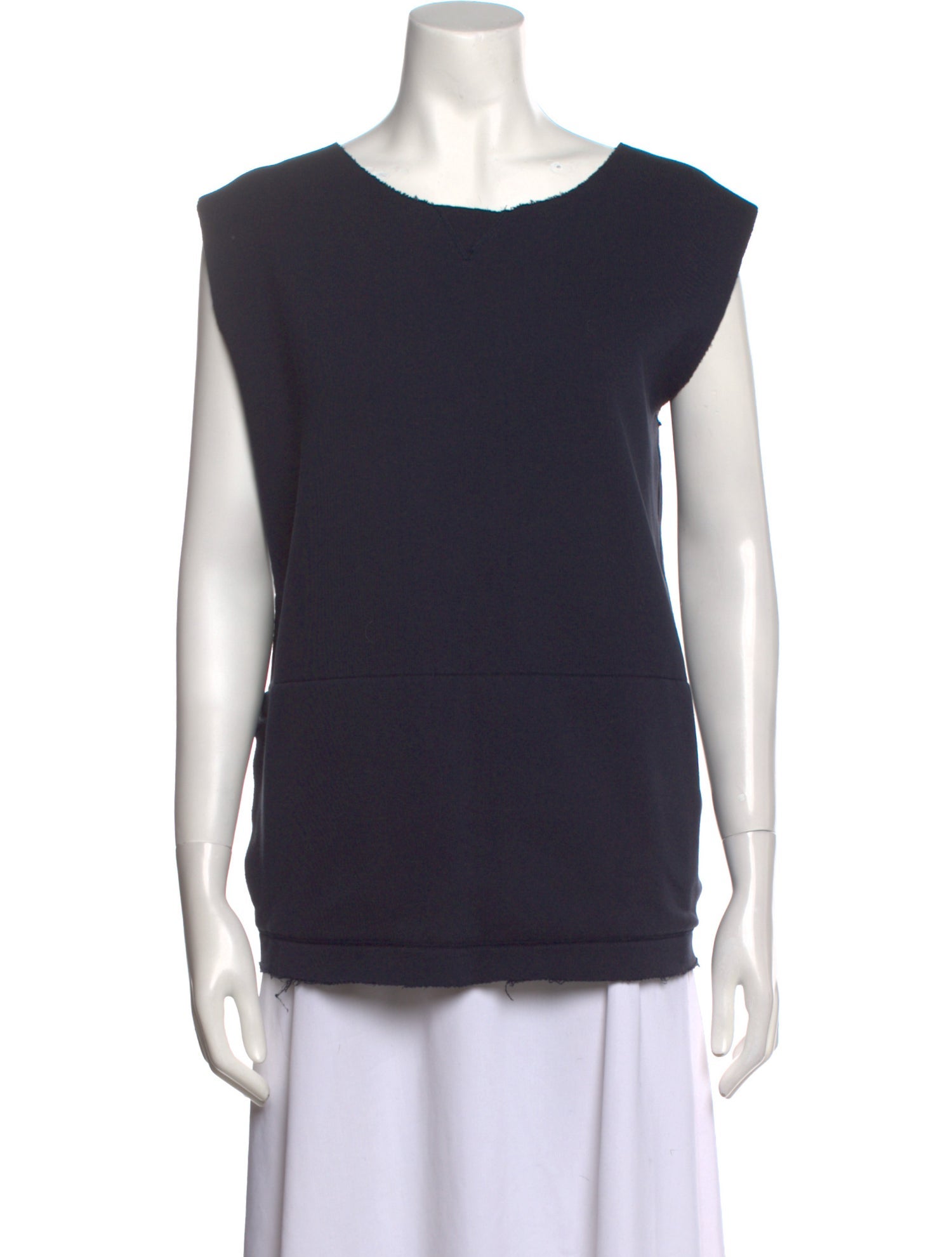 MM6 Maison Margiela Bateau Neckline Short Sleeve Top - Blue