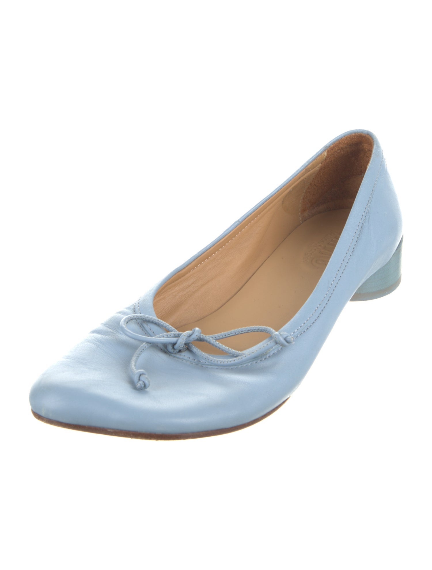 MM6 Maison Margiela Leather Bow Accents Ballet Flats
