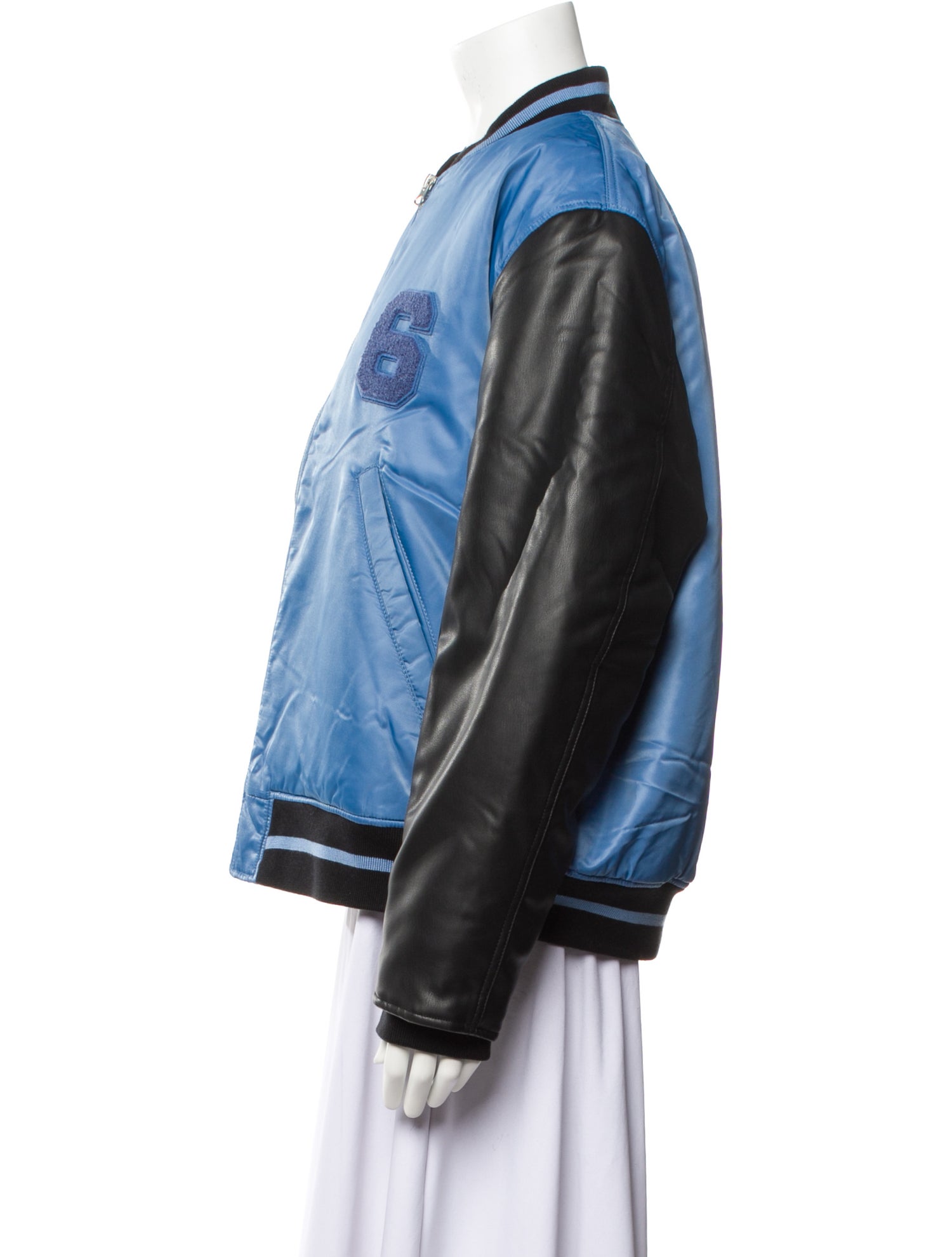 MM6 Maison Margiela Nylon Colorblock Pattern Bomber Jacket