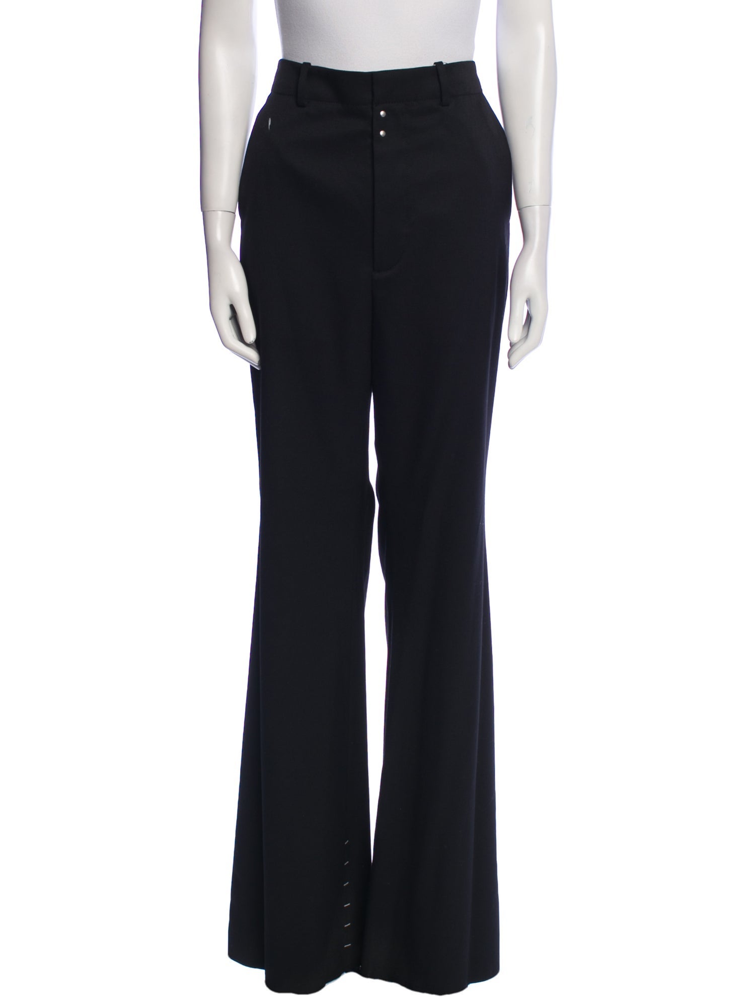 パンツ Stella McCartney SS24 Black wool pant (6401543DU700 1000) STELLA MCCARTNEY + NET SUSTAIN stretch-wool twill wide-leg