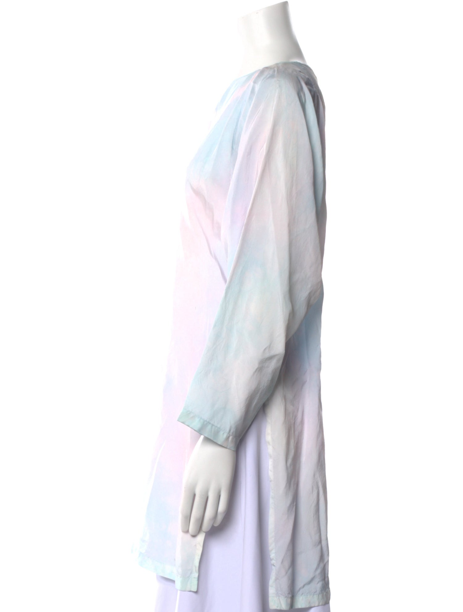 MM6 Maison Margiela Tie-Dye Print Bateau Neckline Tunic - White