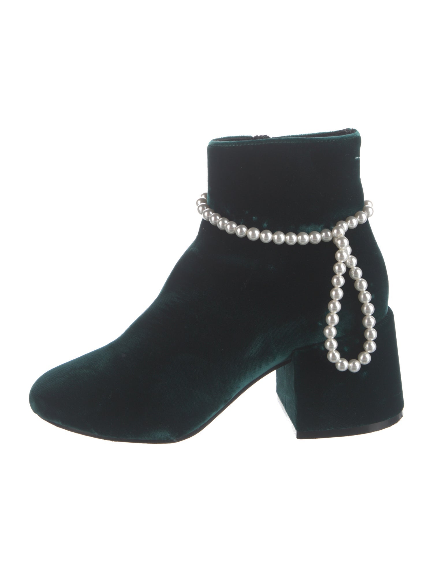 MM6 Maison Margiela Velvet Beaded Accents Sock Boots
