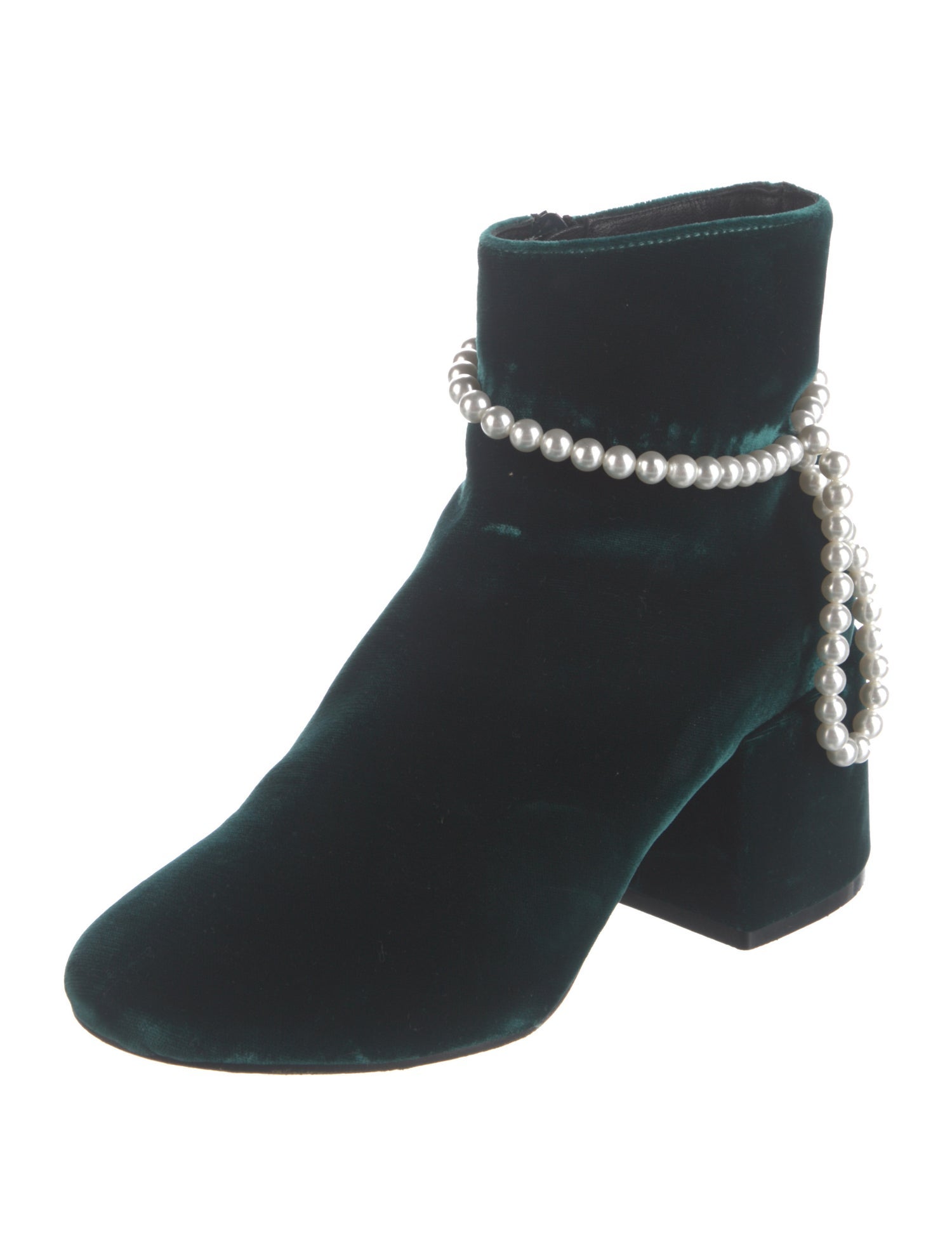 MM6 Maison Margiela Velvet Beaded Accents Sock Boots