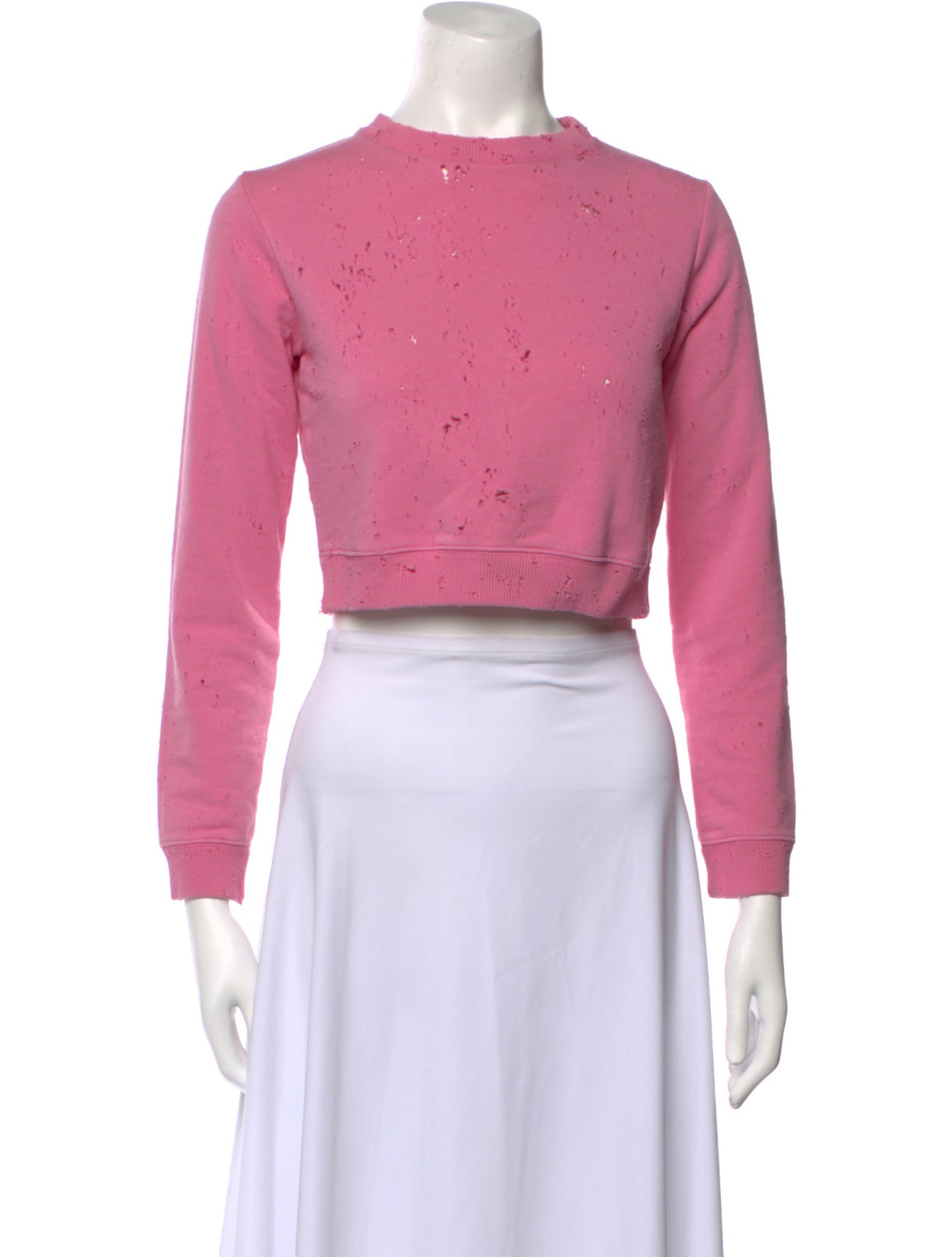 MM6 Maison Margiela Mock Neck Long Sleeve Crop Top