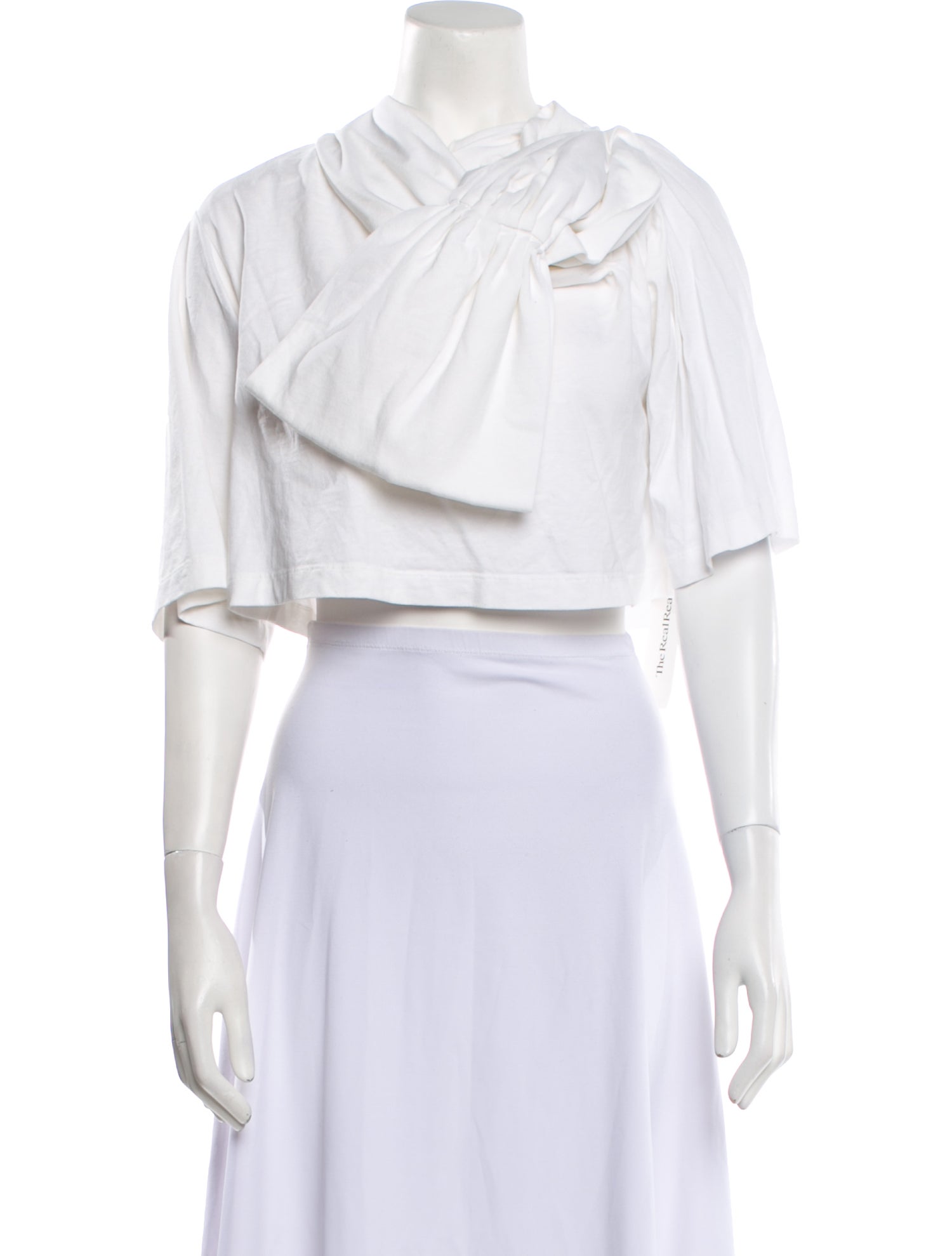 MM6 Maison Margiela Asymmetrical Short Sleeve Crop Top