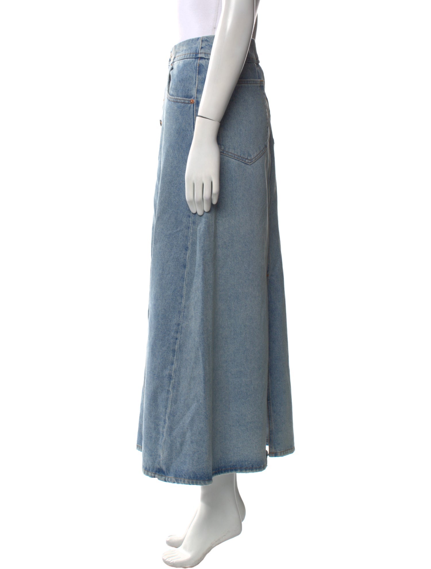MM6 Maison Margiela Distressed Accents Midi Length Skirt