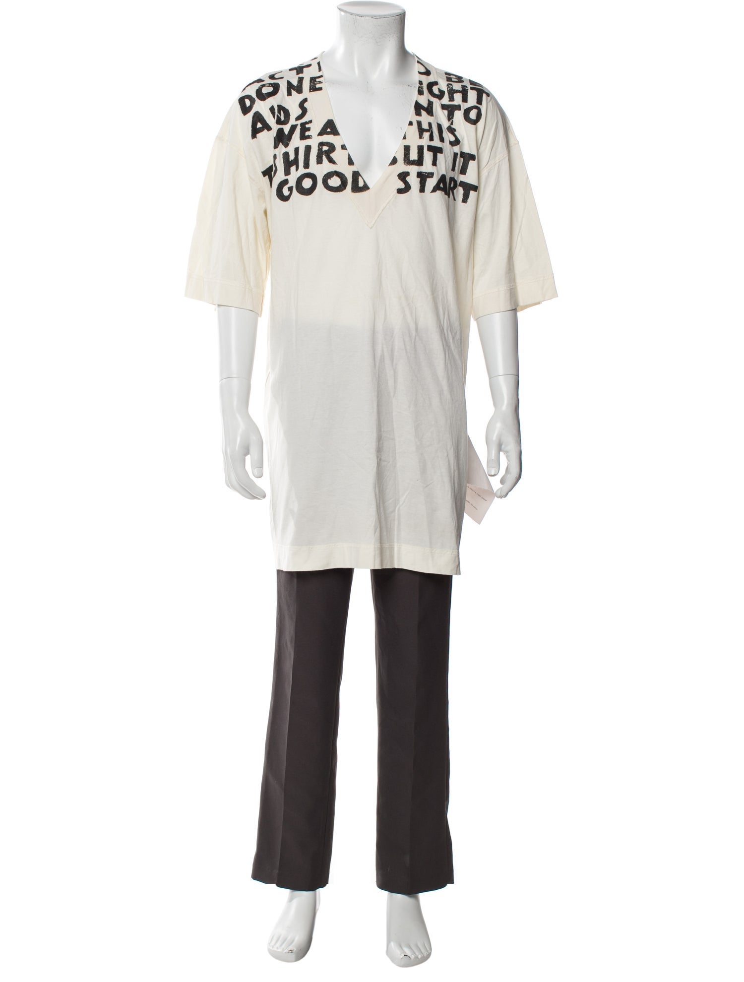 MM6 Maison Margiela Graphic Print V-Neck T-Shirt