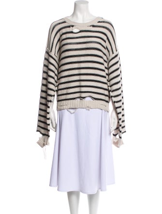 MM6 Maison Margiela Striped Scoop Neck Sweater