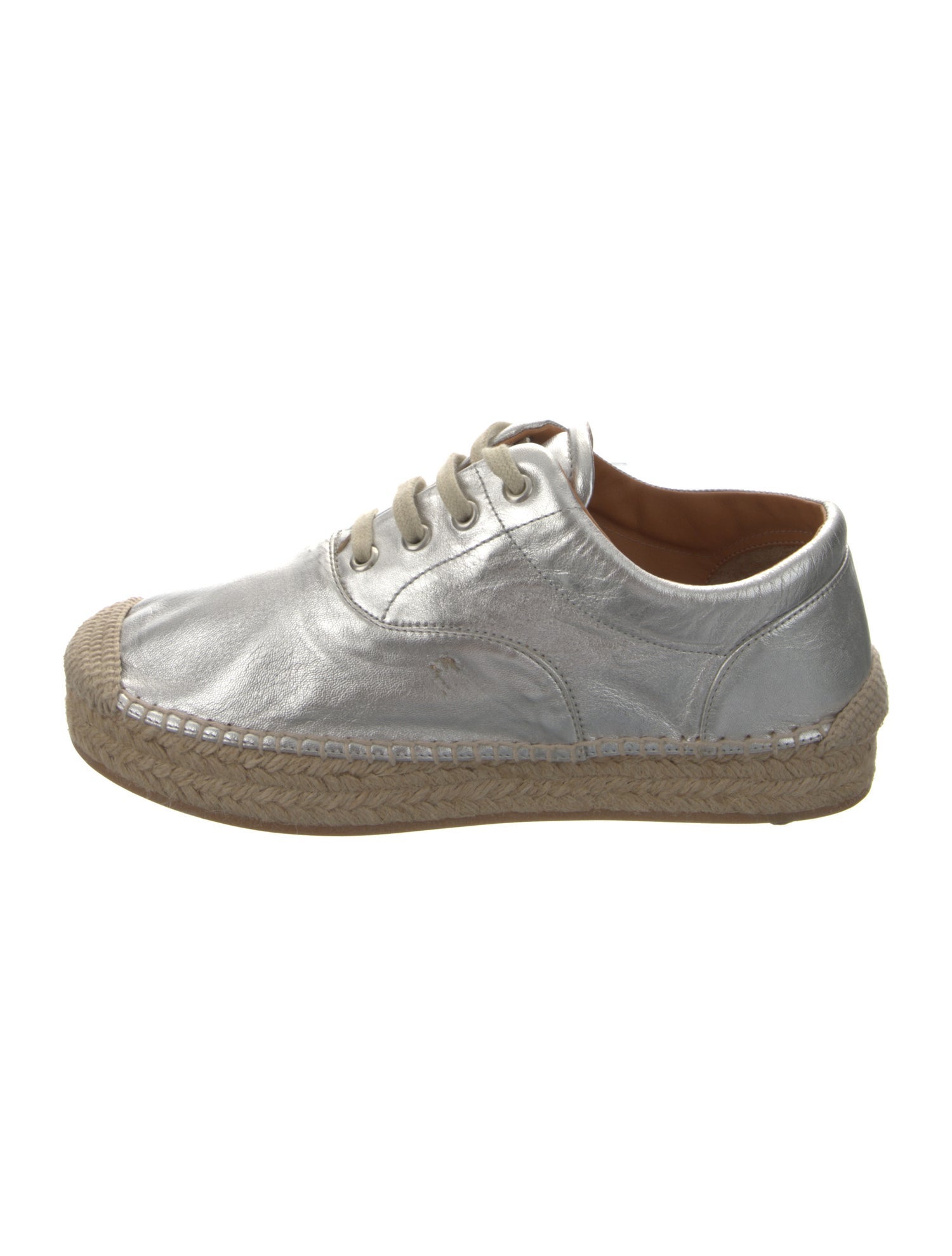 MM6 Maison Margiela Leather Whipstitch Trim Espadrille Sneakers