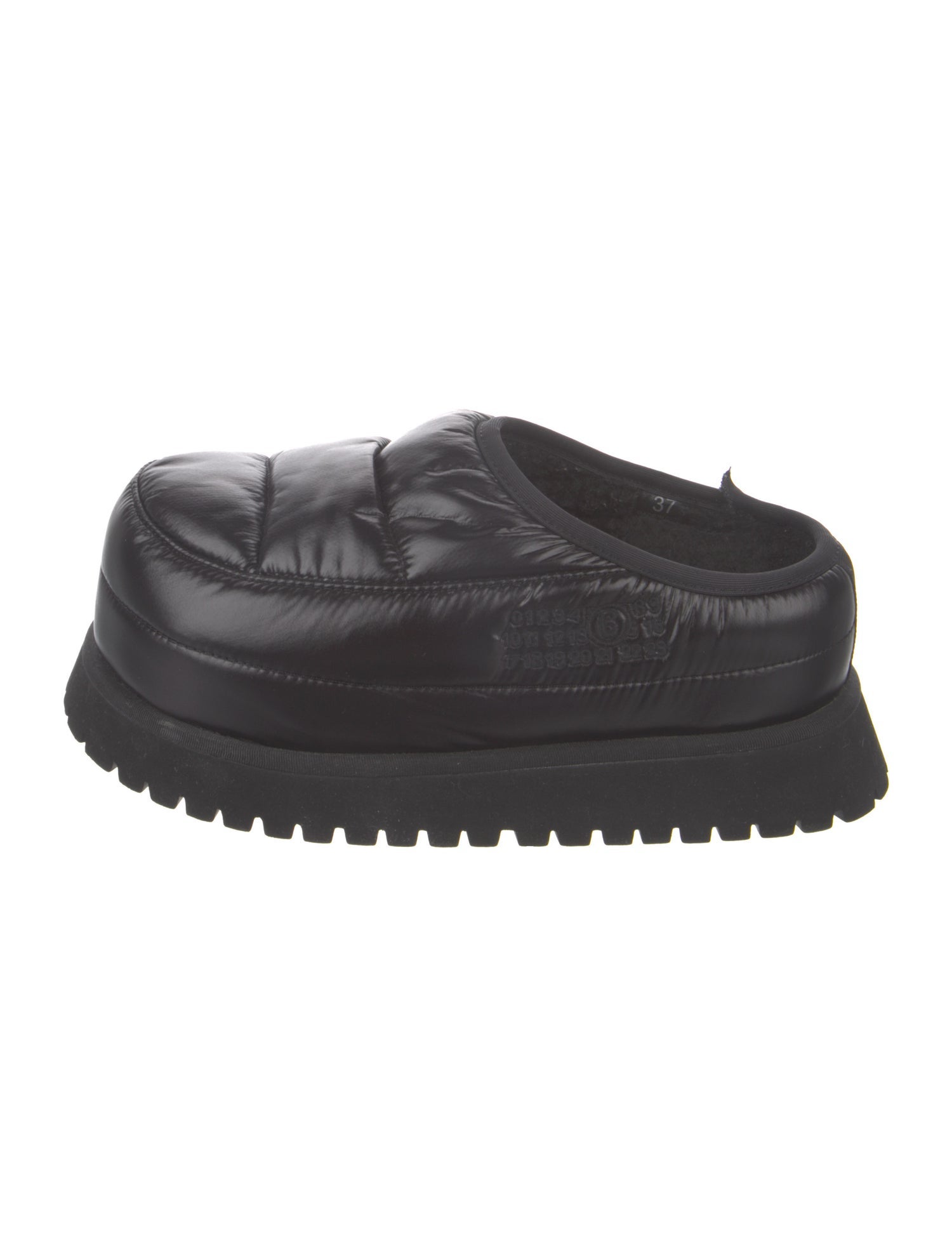 MM6 Maison Margiela Nylon Faux Fur Trim Ballet Flats