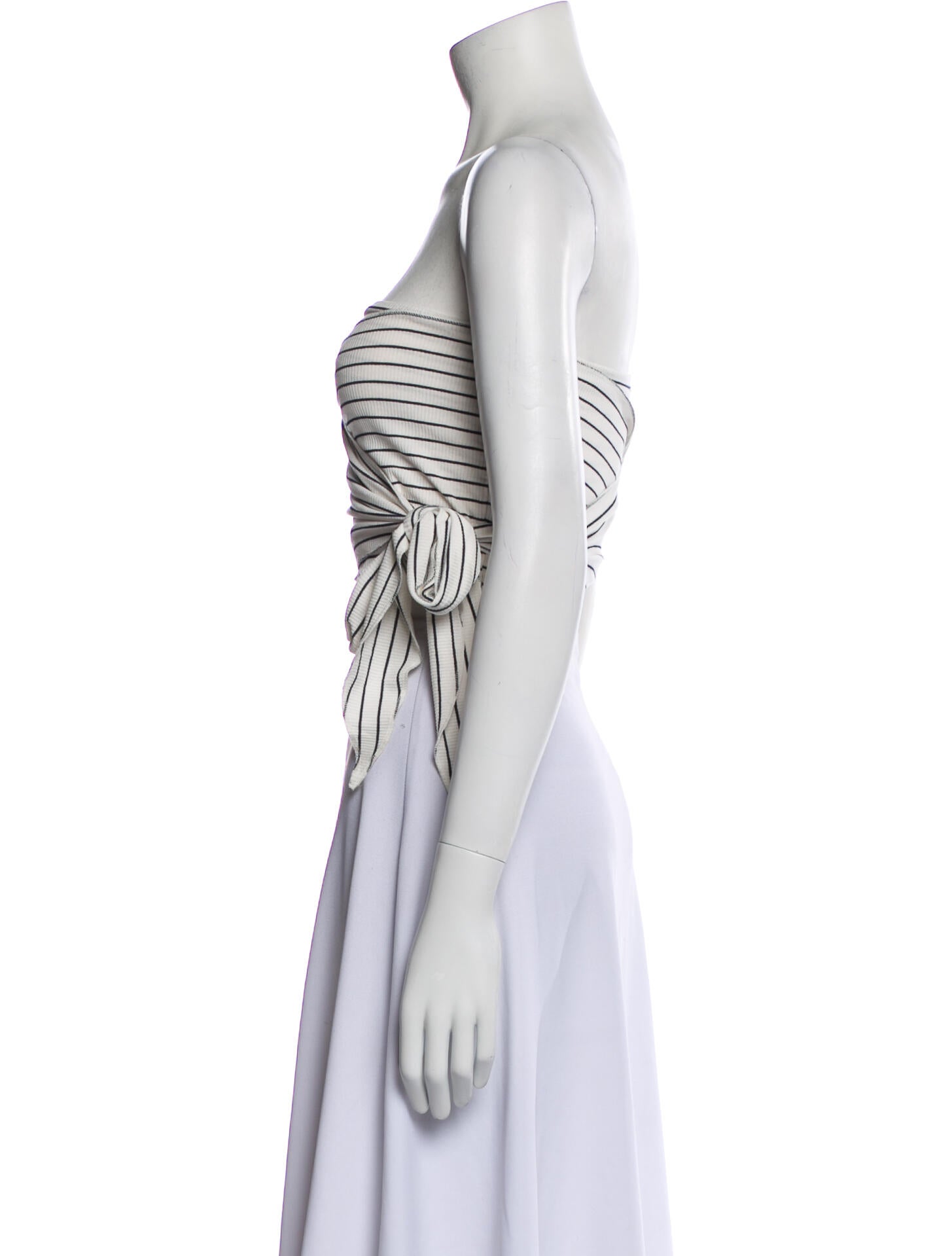 MM6 Maison Margiela Striped Strapless Crop Top