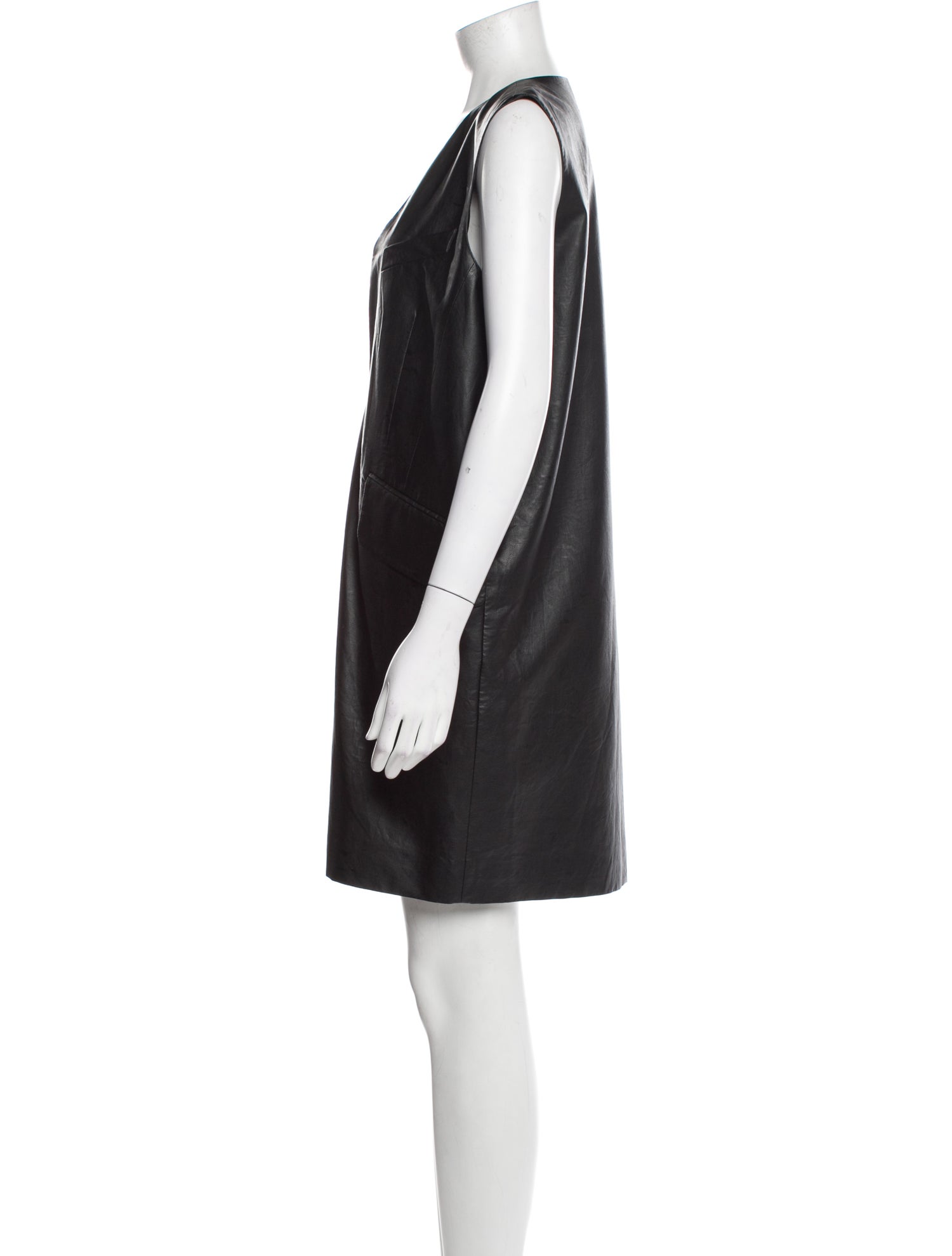 MM6 Maison Margiela Faux Leather Knee-Length Dress