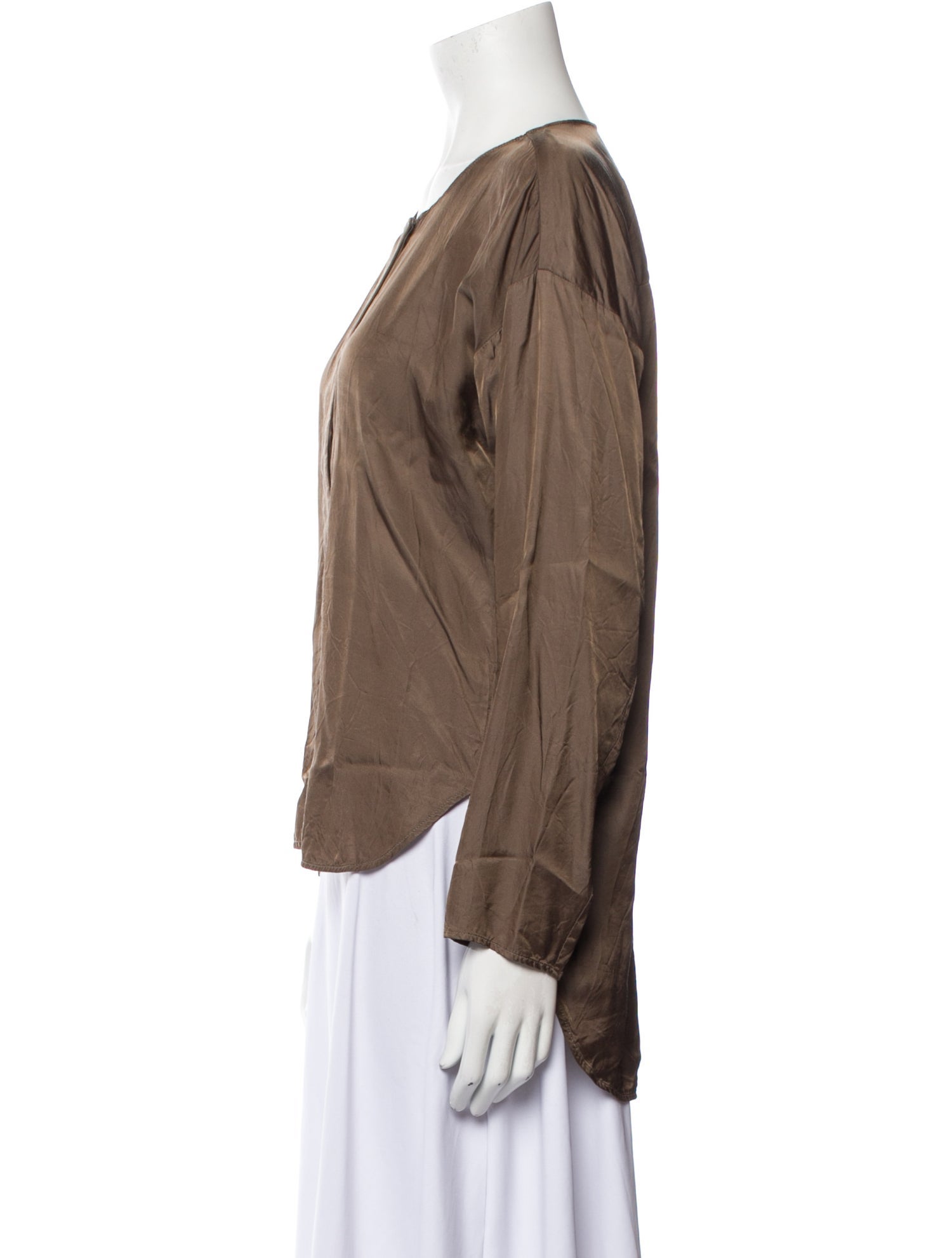 MM6 Maison Margiela Scoop Neck Long Sleeve Blouse