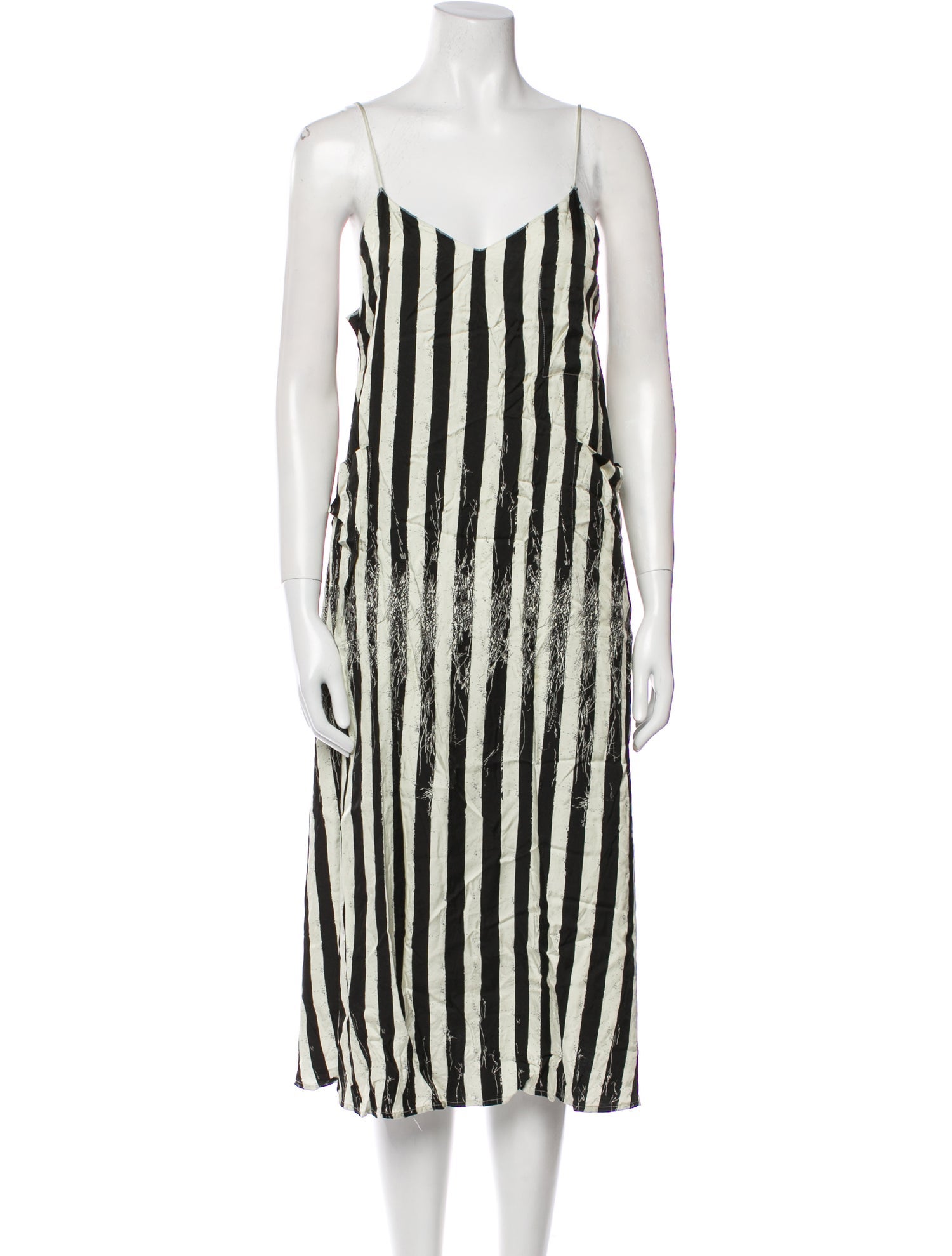 MM6 Maison Margiela Striped Midi Length Dress