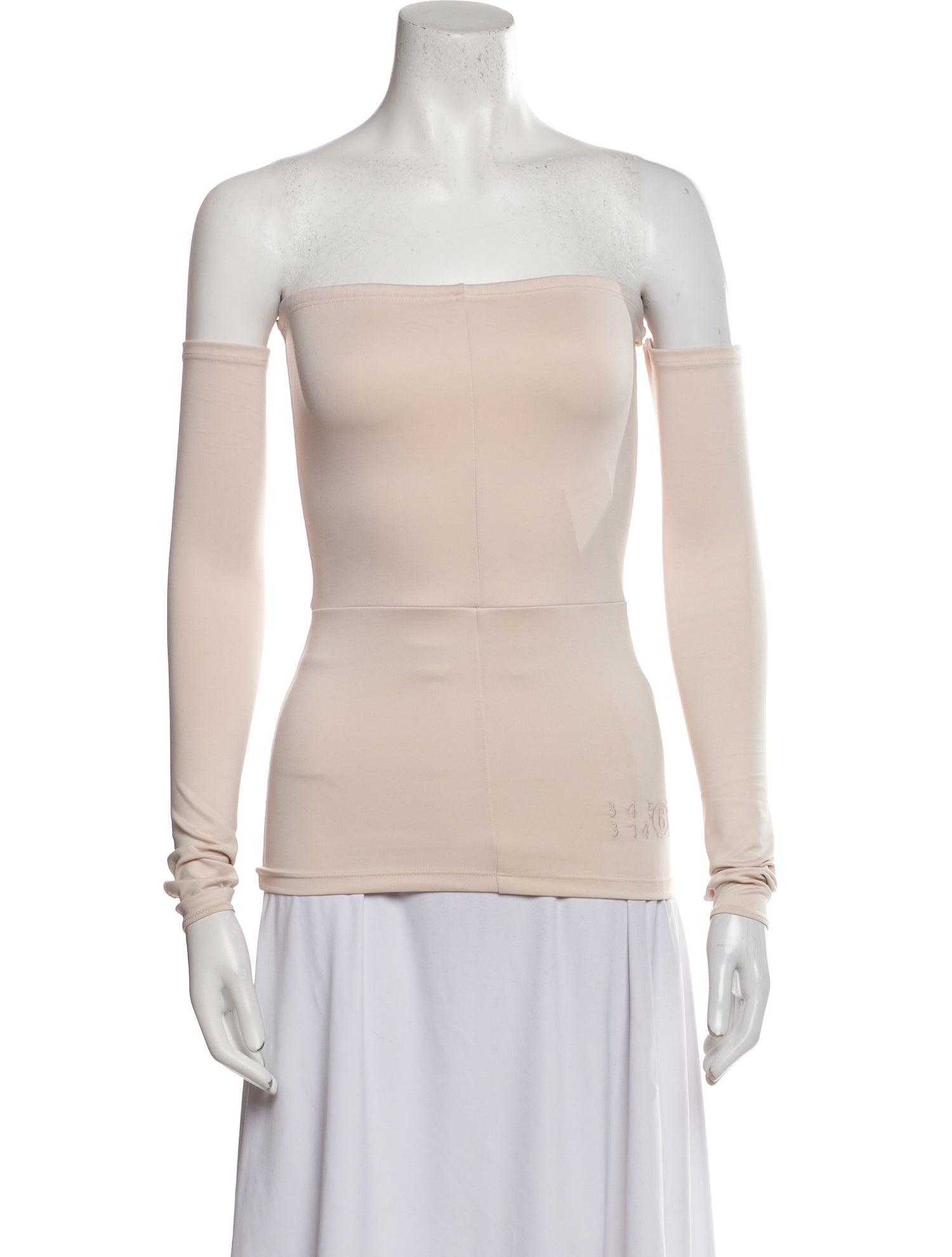 MM6 Maison Margiela Off-The-Shoulder Long Sleeve Crop Top