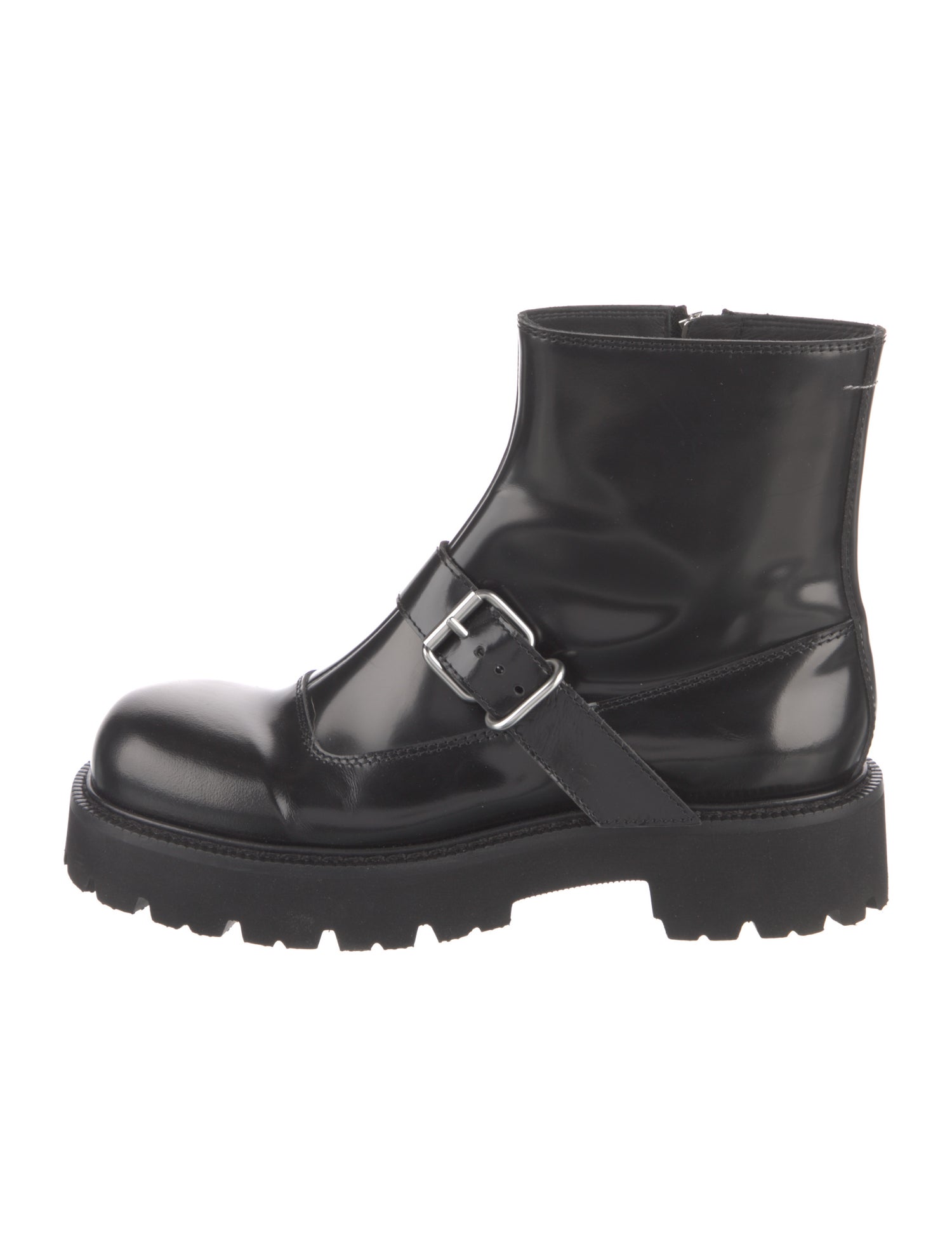 MM6 Maison Margiela Patent Leather Combat Boots
