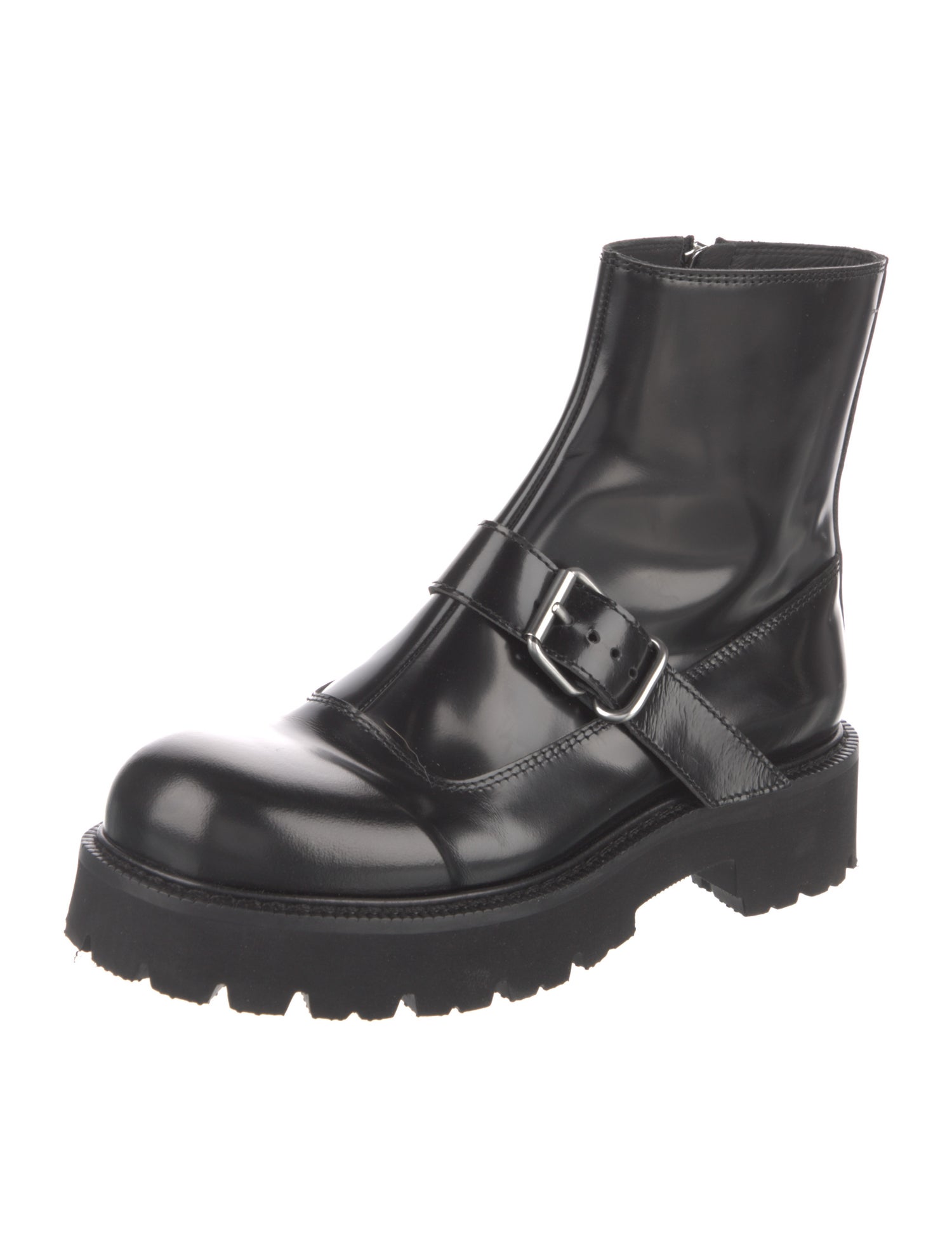 MM6 Maison Margiela Patent Leather Combat Boots