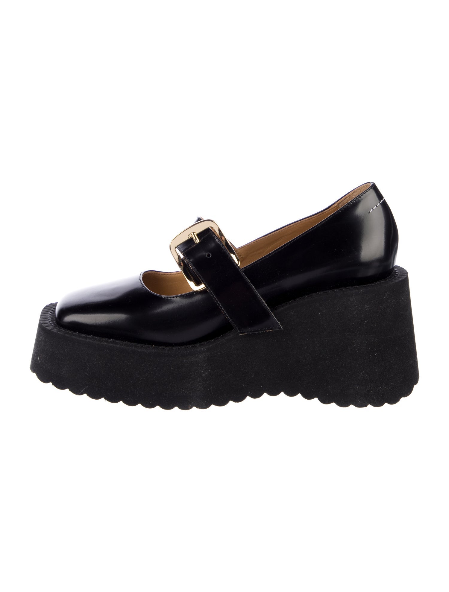 MM6 Maison Margiela Leather Mary Jane Flats