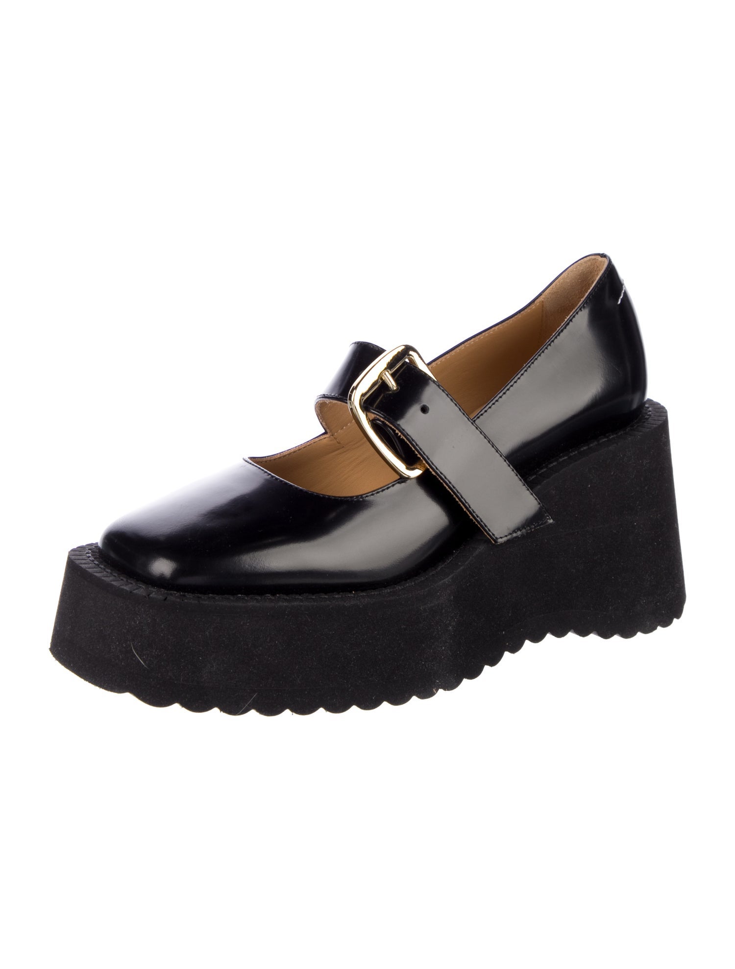 MM6 Maison Margiela Leather Mary Jane Flats