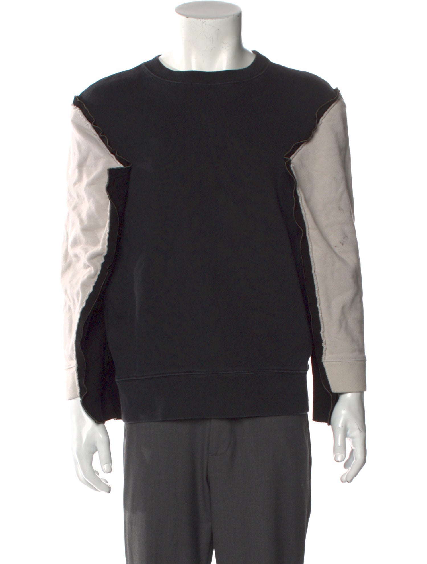 MM6 Maison Margiela Colorblock Pattern Crew Neck Sweatshirt