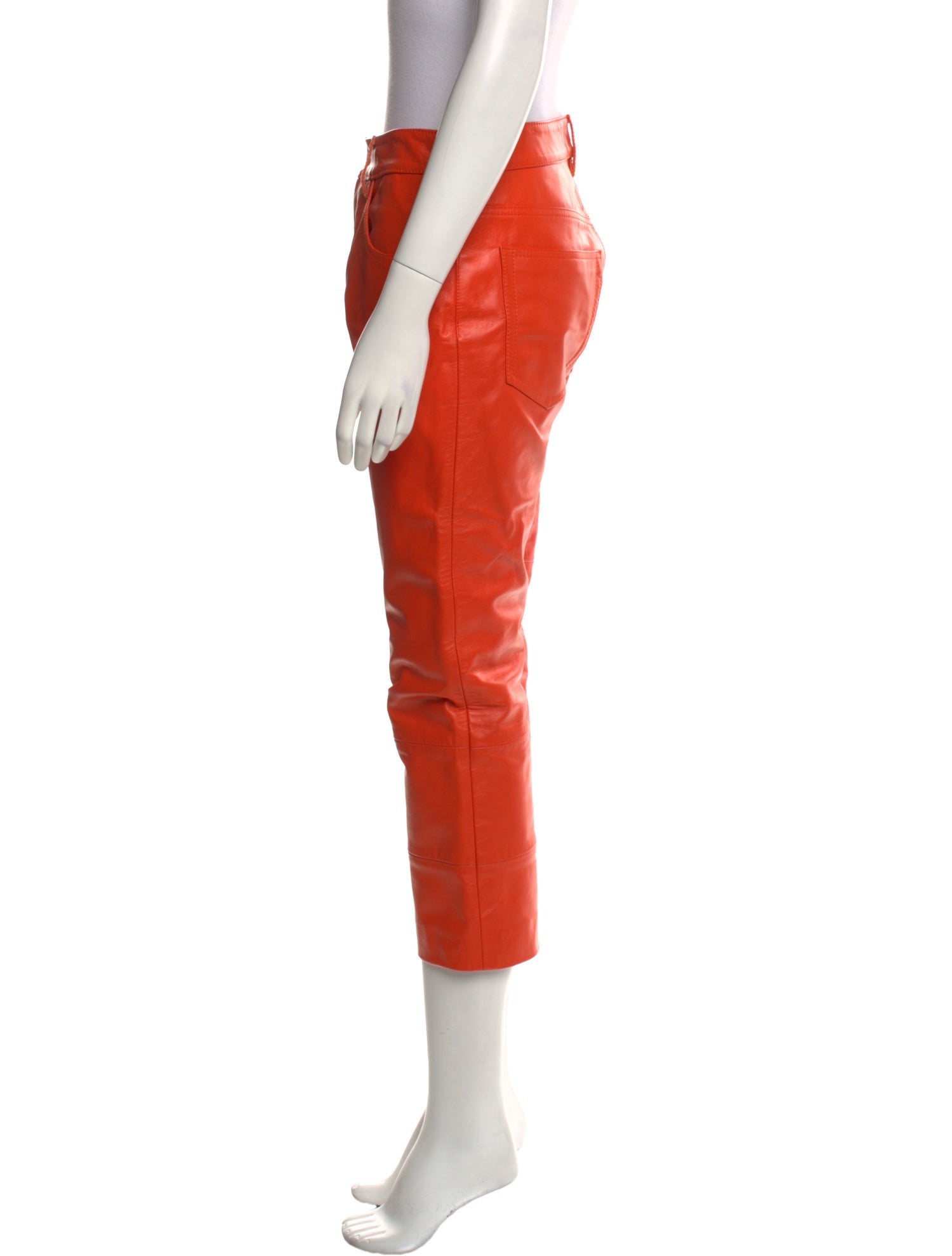 MM6 Maison Margiela Calf Leather Wide Leg Pants