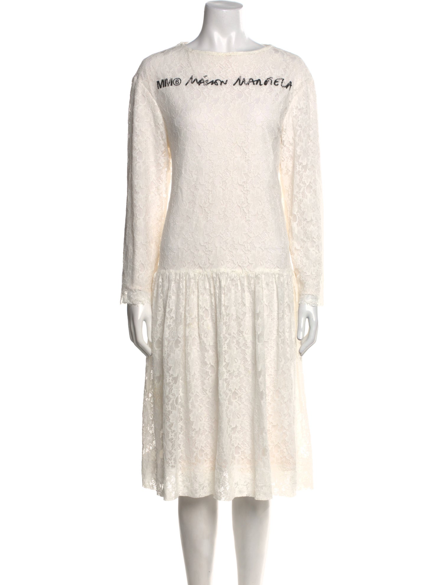 MM6 Maison Margiela Bateau Neckline Midi Length Dress