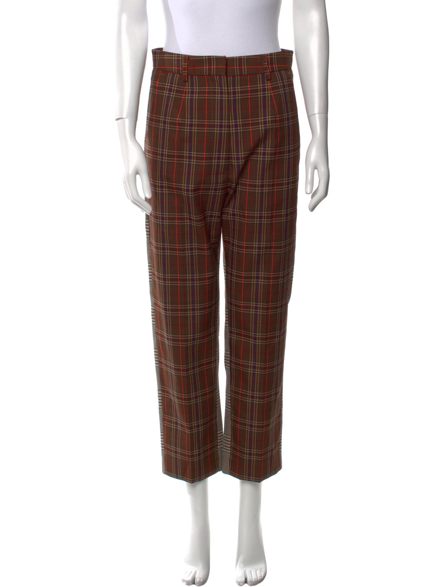 MM6 Maison Margiela Plaid Print Straight Leg Pants