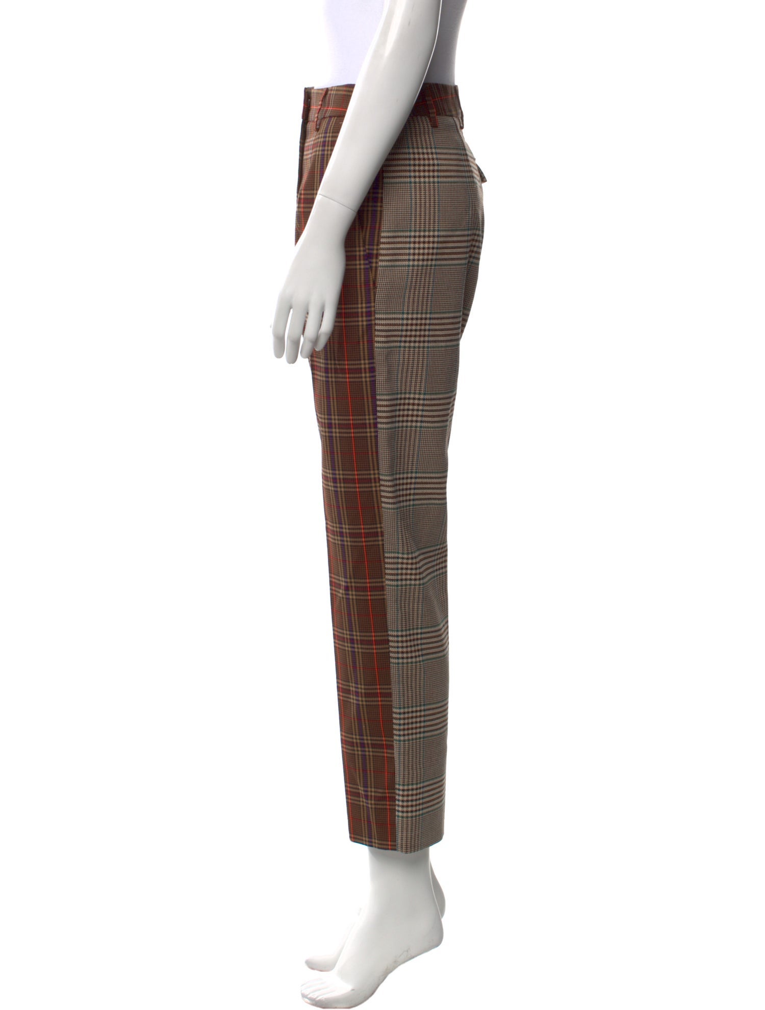 MM6 Maison Margiela Plaid Print Straight Leg Pants
