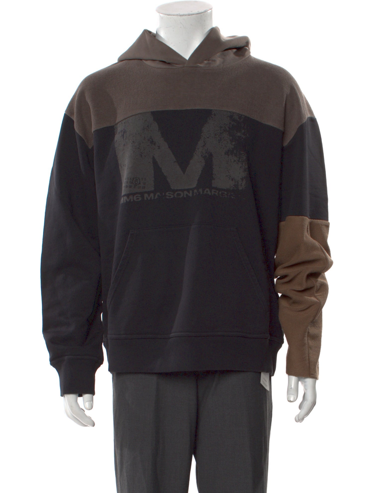 MM6 Maison Margiela Colorblock Pattern Crew Neck Hoodie w/ Tags