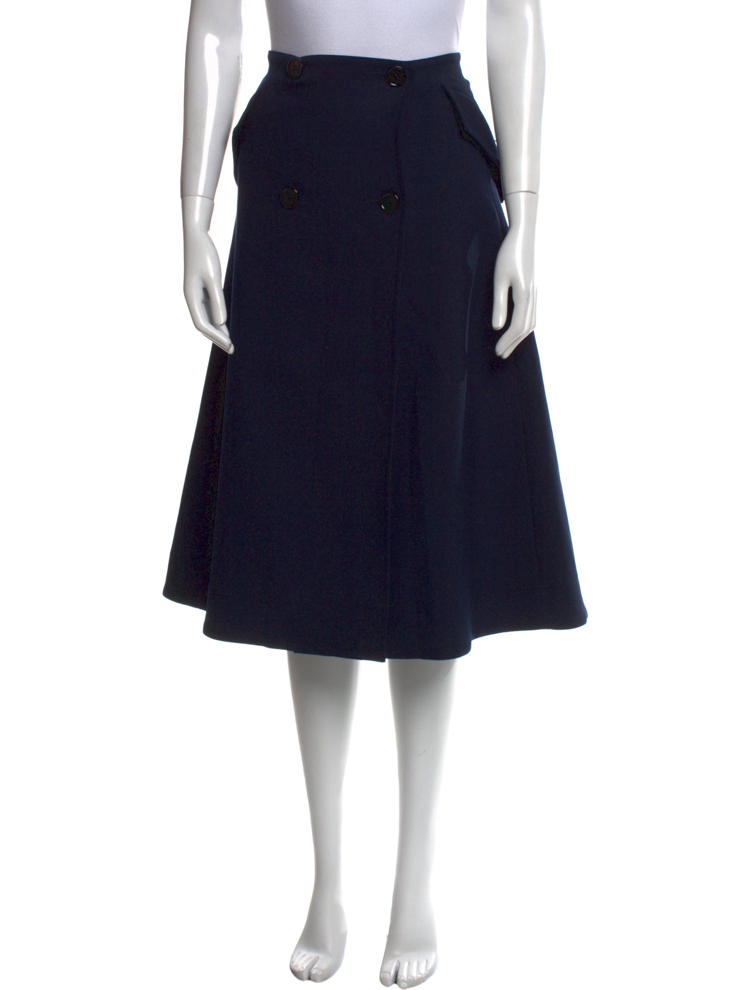 MM6 Maison Margiela Whipstitch Trim Knee-Length Skirt