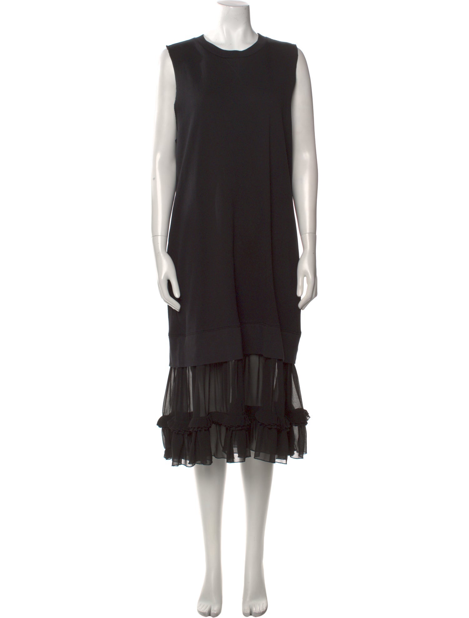 MM6 Maison Margiela Crew Neck Midi Length Dress