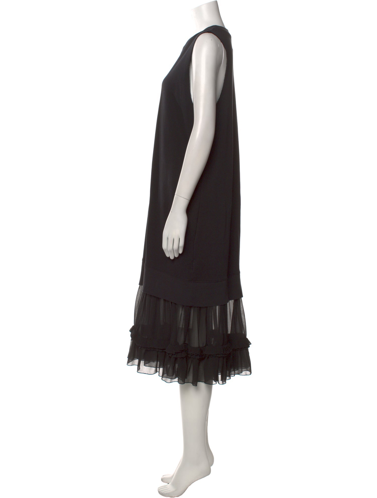 MM6 Maison Margiela Crew Neck Midi Length Dress