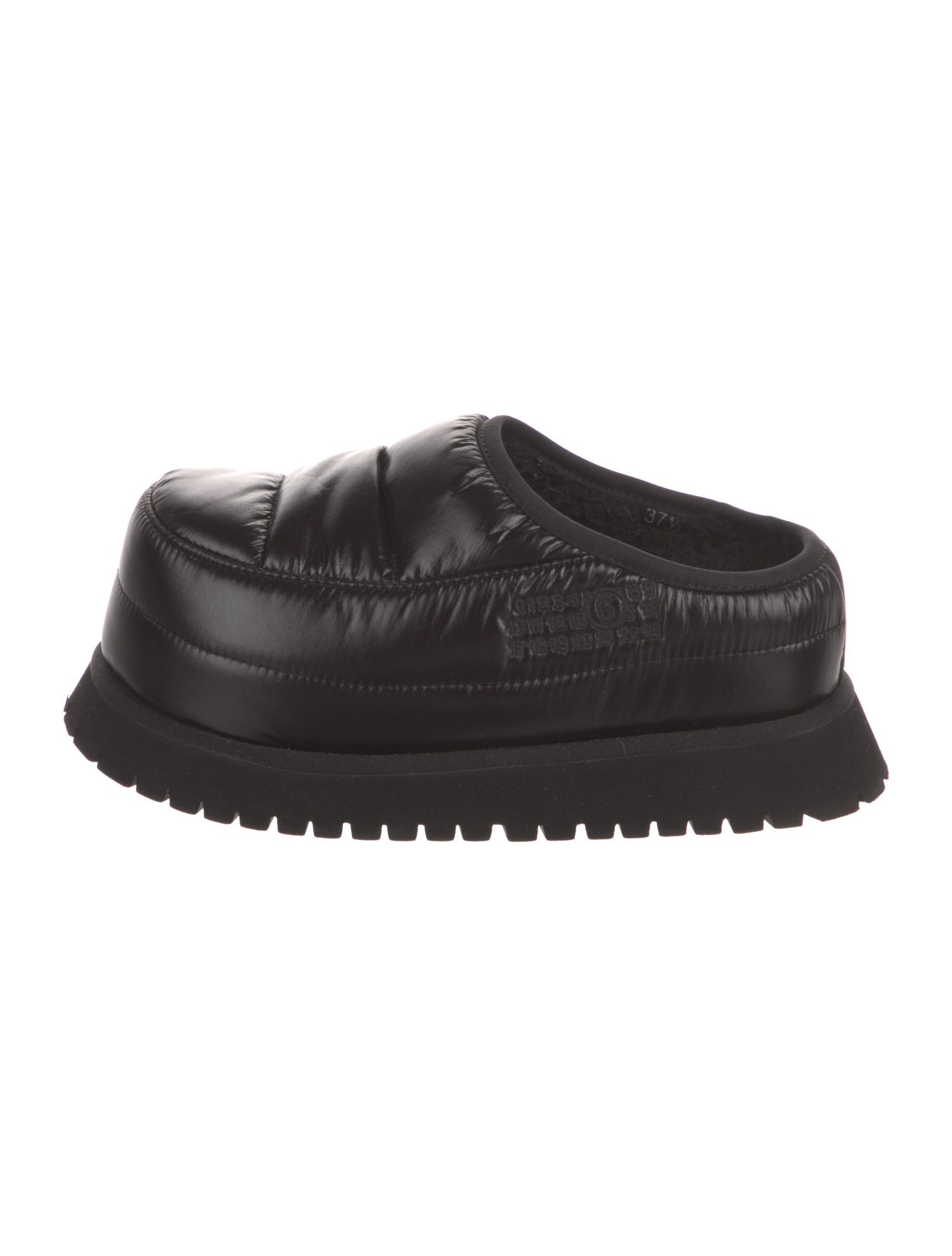 MM6 Maison Margiela Nylon Faux Fur Trim Mules