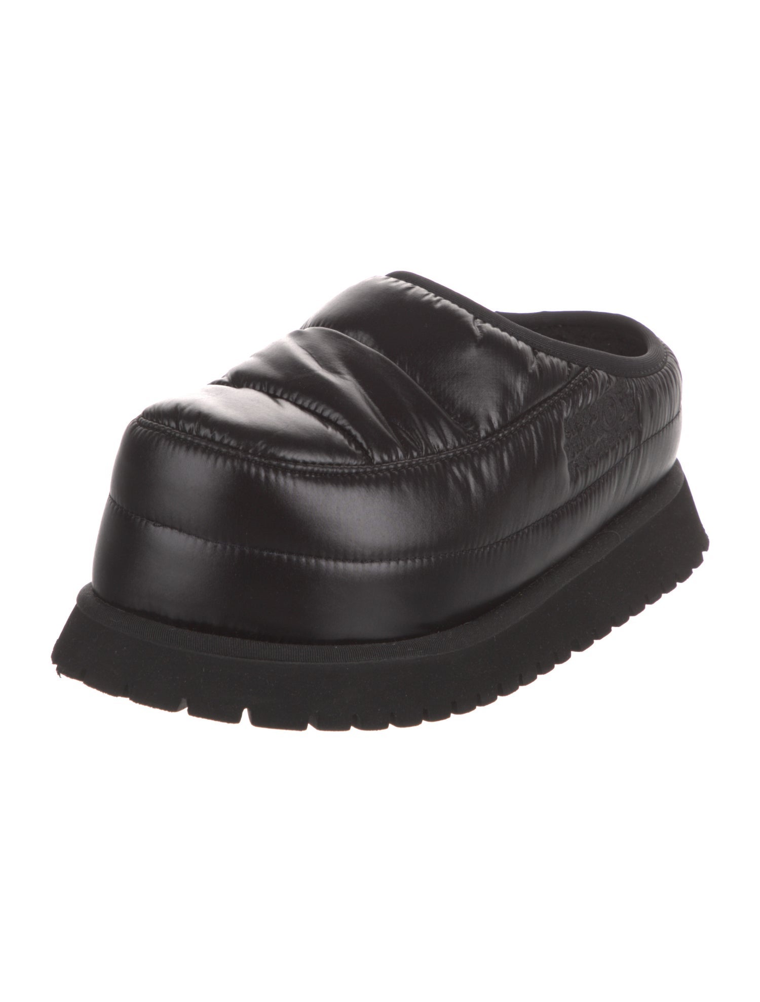 MM6 Maison Margiela Nylon Faux Fur Trim Mules