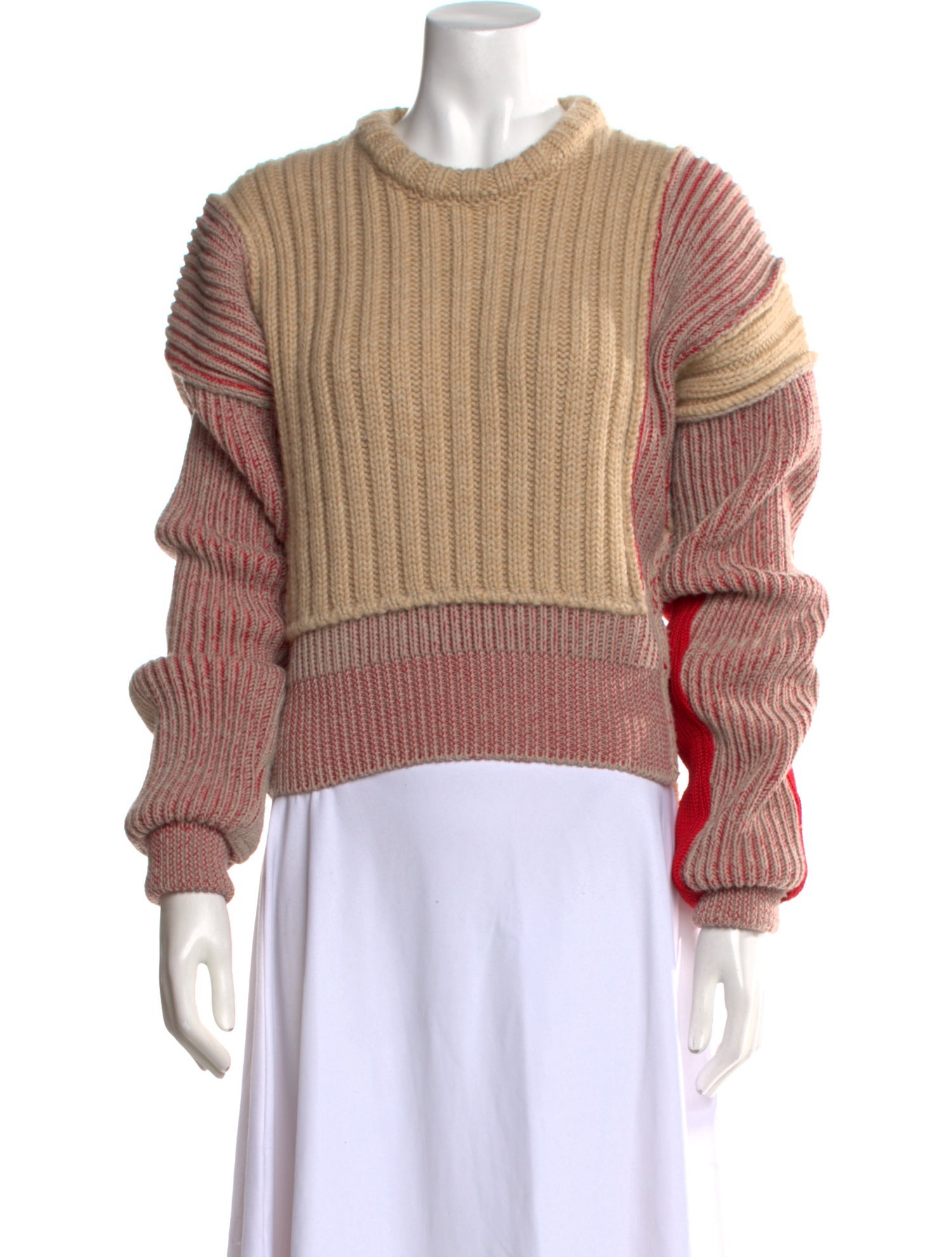 MM6 Maison Margiela Colorblock Pattern Crew Neck Sweater