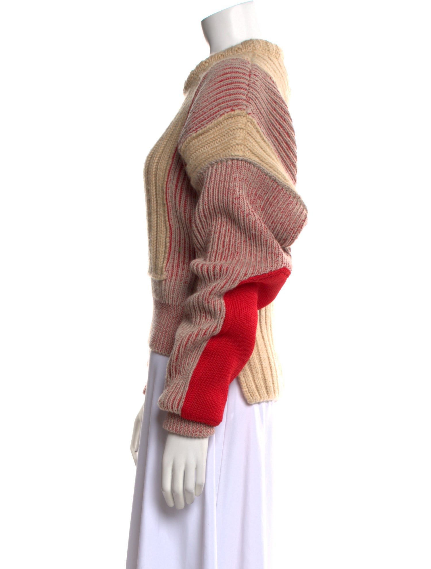 MM6 Maison Margiela Colorblock Pattern Crew Neck Sweater