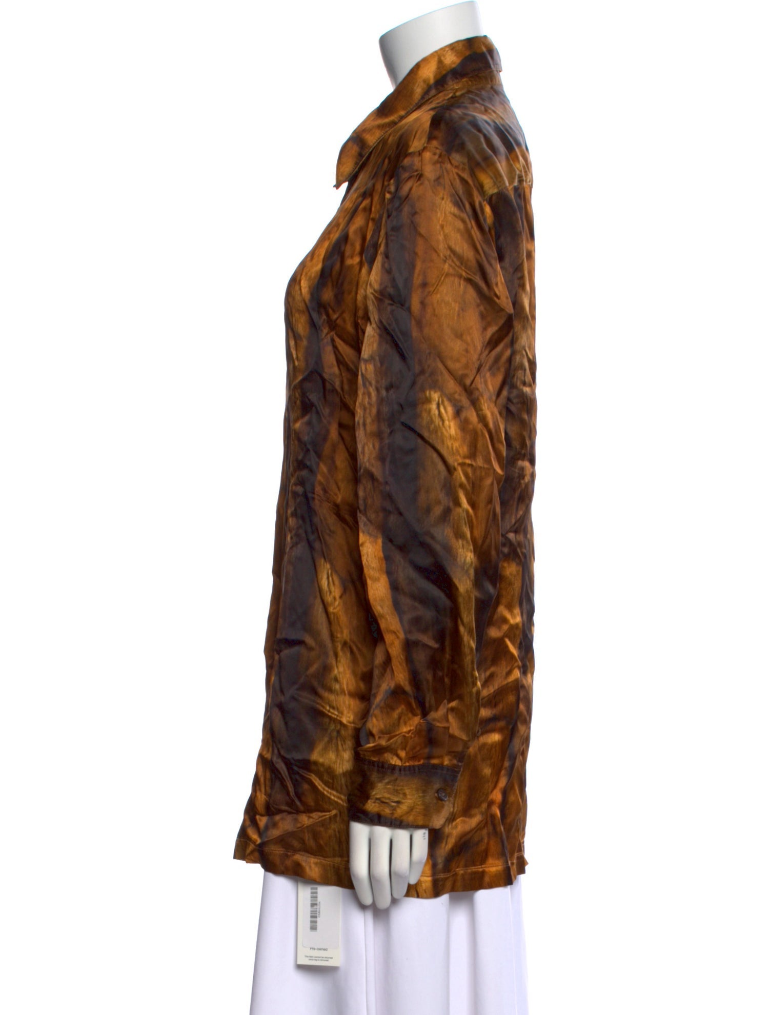 MM6 Maison Margiela Animal Print Long Sleeve Button-Up Top