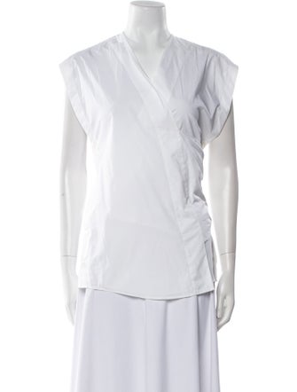 MM6 Maison Margiela V-Neck Short Sleeve Blouse