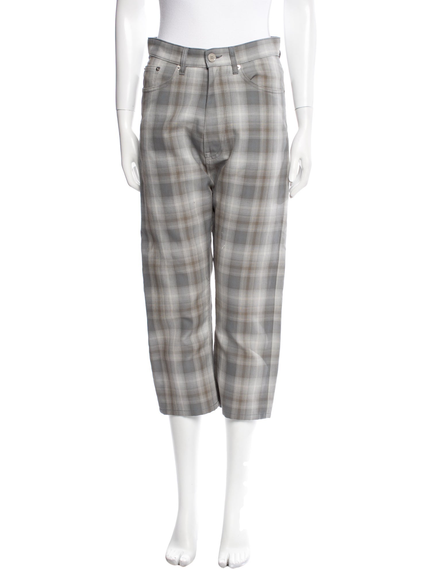 MM6 Maison Margiela Plaid Print Straight Leg Pants