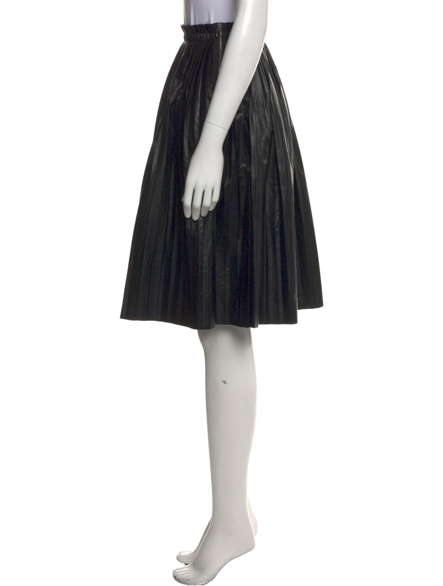 MM6 Maison Margiela Faux Leather Knee-Length Skirt