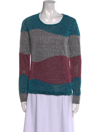 MM6 Maison Margiela Colorblock Pattern Scoop Neck Sweatshirt