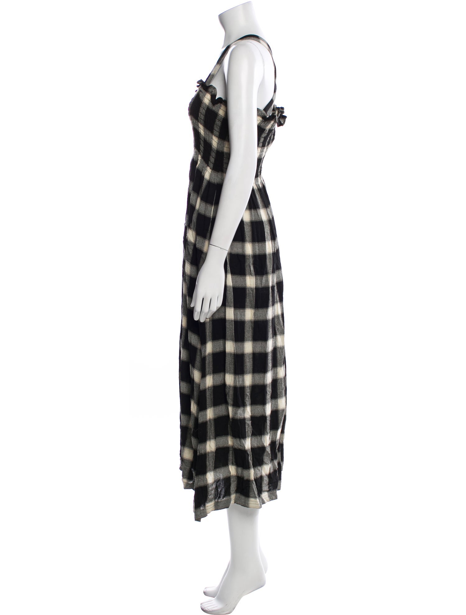 MM6 Maison Margiela Plaid Print Long Dress