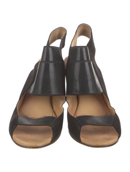 MM6 Maison Margiela Suede Cutout Accent Slingback Sandals